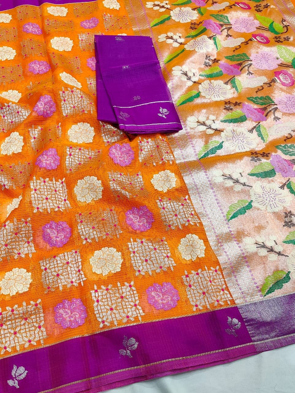 PURE ALL OVER JAAL ZARIKOTA HANDLOOM SAREE WITH BLOUSE_J628 - Image 2