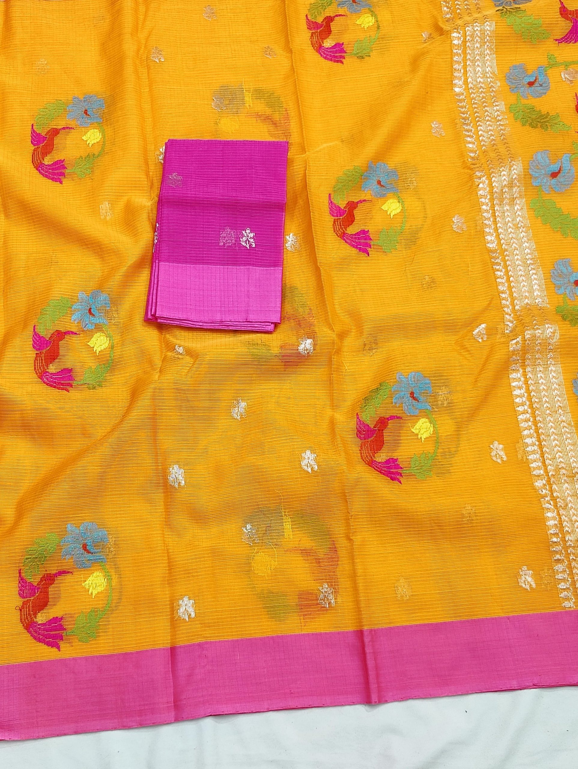 PURE ZARIKOTA HANDLOOM BUTA SAREE WITH BLOUSE B1962 - Image 2
