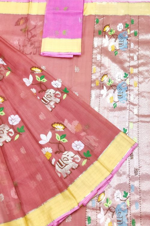 PURE ZARIKOTA HANDLOOM BUTA SAREE WITH BLOUSE B1963