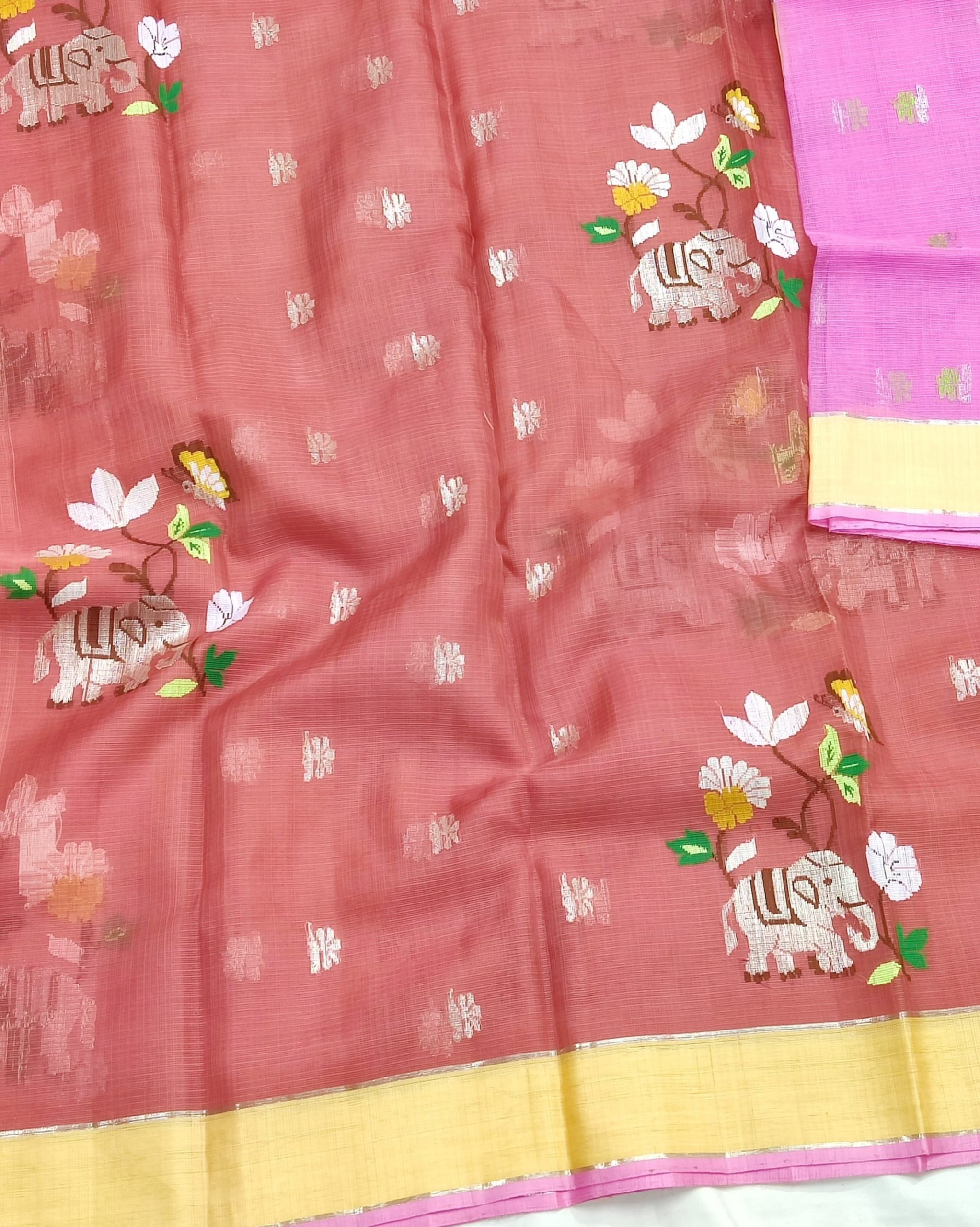 PURE ZARIKOTA HANDLOOM BUTA SAREE WITH BLOUSE B1963 - Image 2
