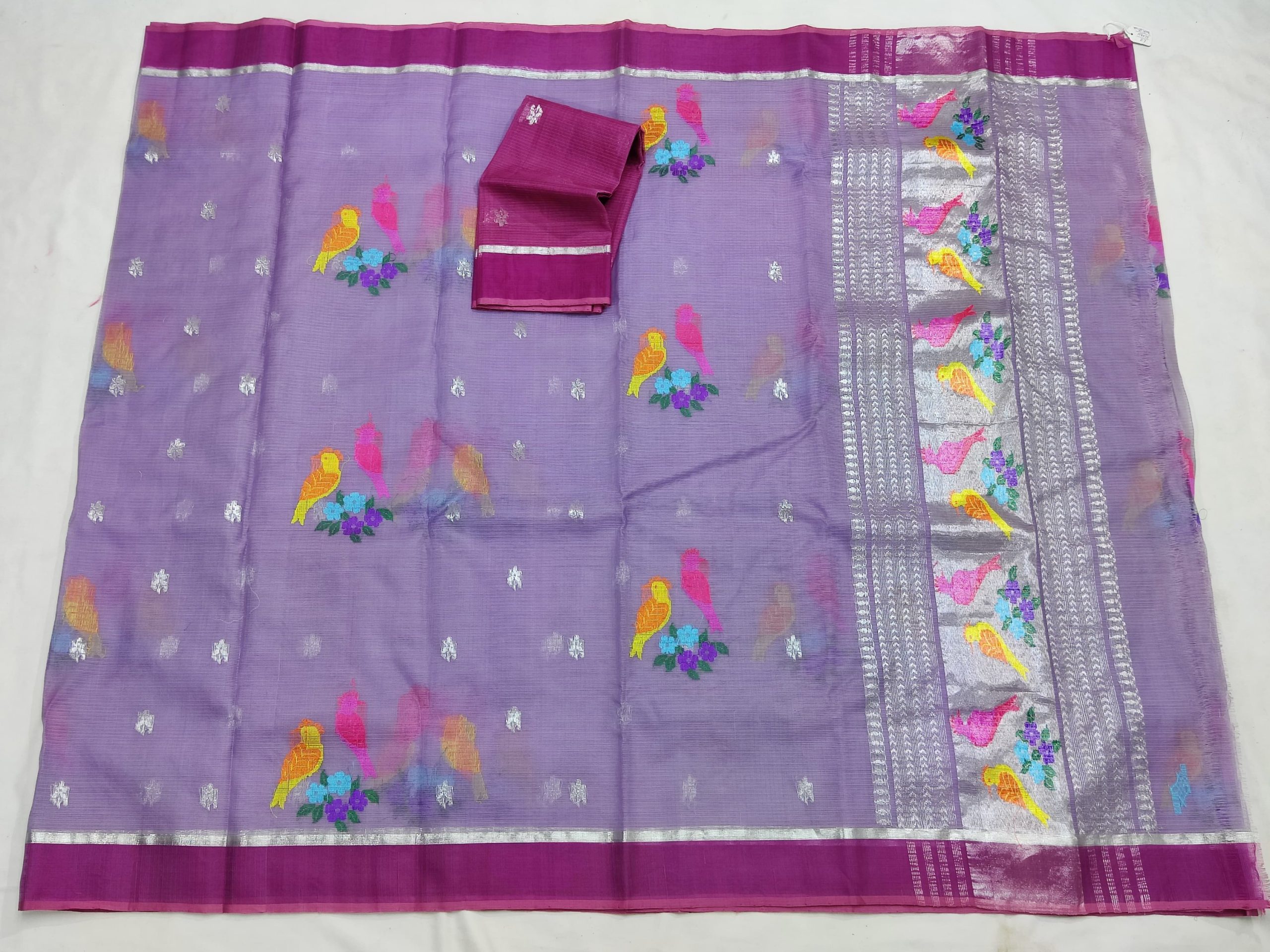 PURE ZARIKOTA HANDLOOM BUTA SAREE WITH BLOUSE B1964 - Image 4