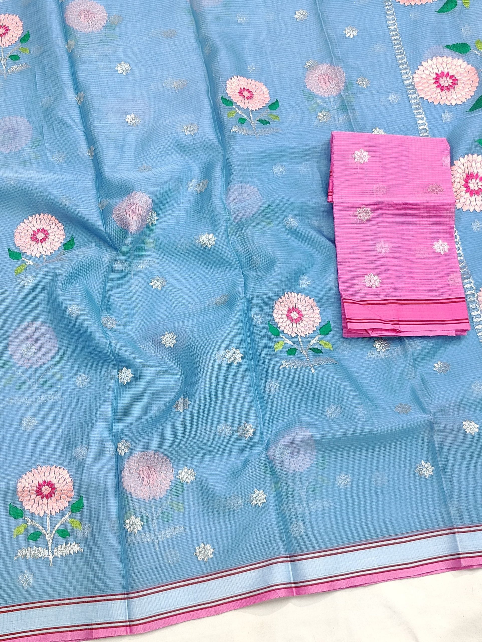 PURE ZARIKOTA HANDLOOM BUTA SAREE WITH BLOUSE B1965 - Image 2