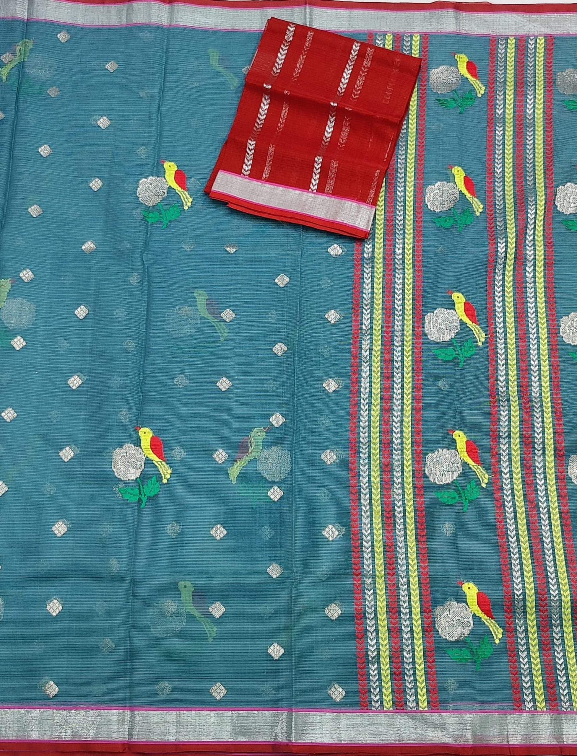PURE ZARIKOTA HANDLOOM BUTA SAREE WITH BLOUSE B1966 - Image 3