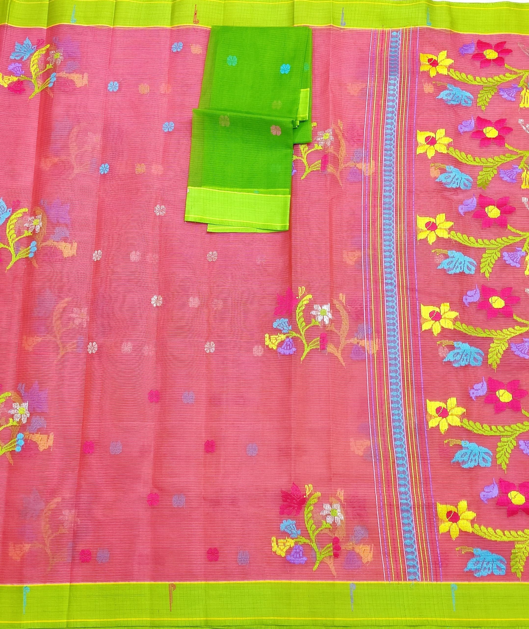 PURE ZARIKOTA HANDLOOM BUTA SAREE WITH BLOUSE B1967 - Image 3