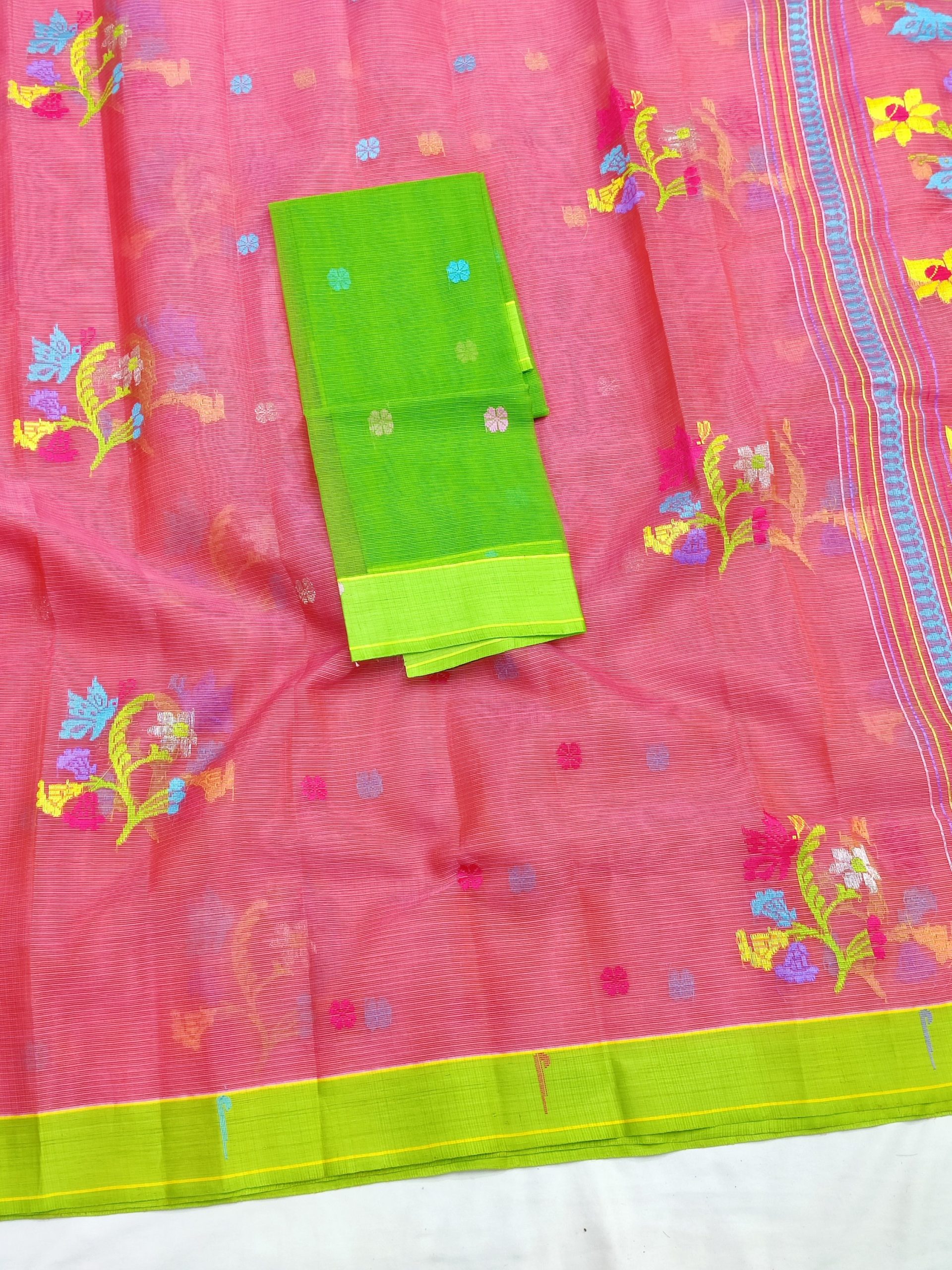 PURE ZARIKOTA HANDLOOM BUTA SAREE WITH BLOUSE B1967 - Image 2