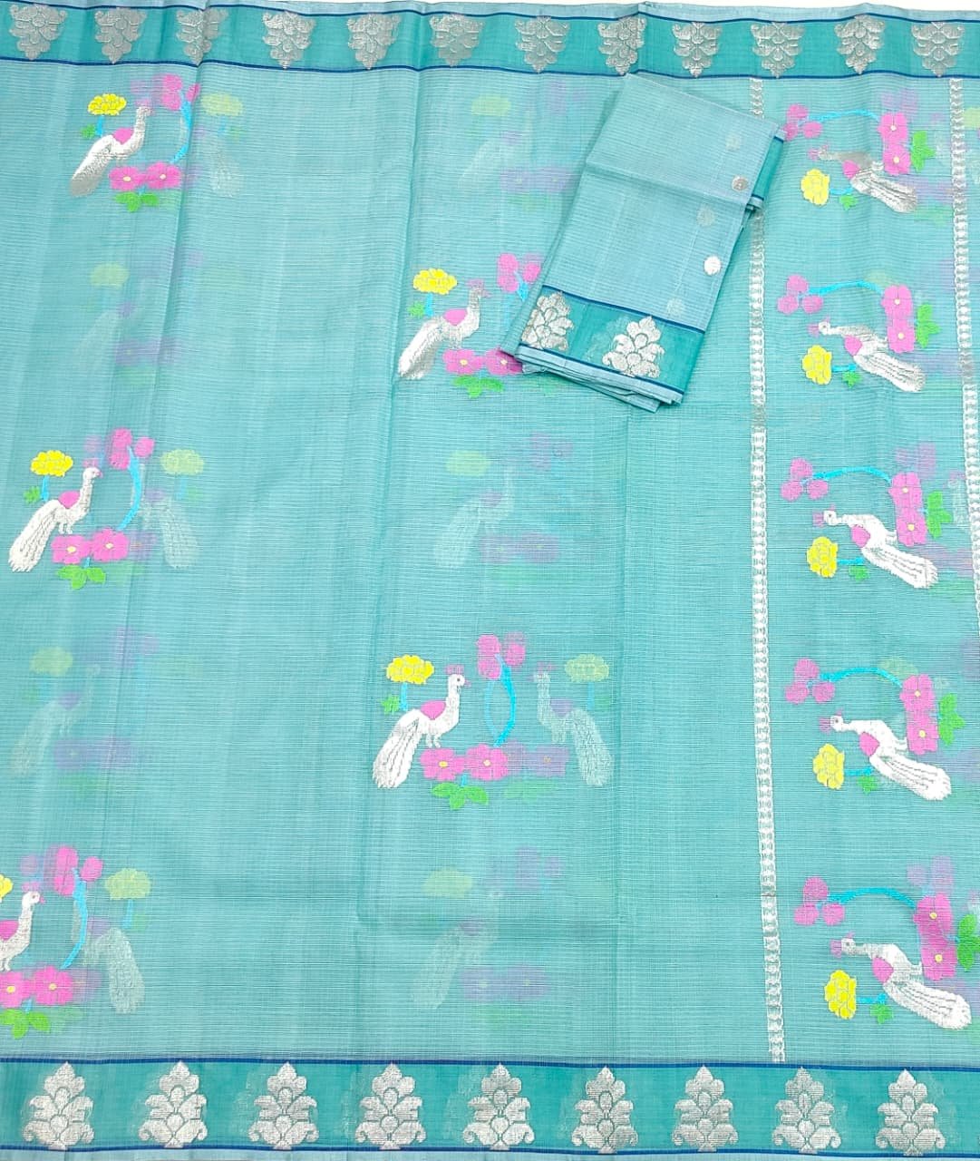 PURE ZARIKOTA HANDLOOM BUTA SAREE WITH BLOUSE B1969 - Image 2