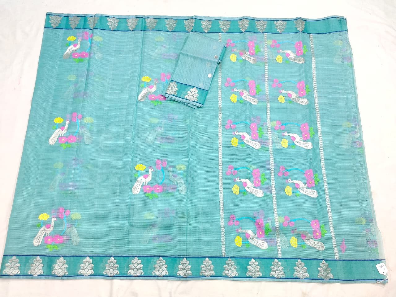 PURE ZARIKOTA HANDLOOM BUTA SAREE WITH BLOUSE B1969 - Image 3