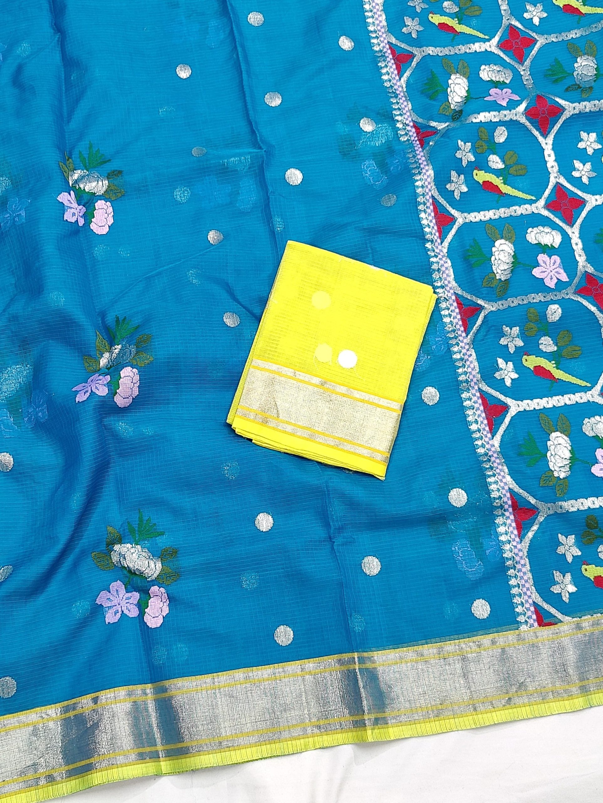 PURE ZARIKOTA HANDLOOM BUTA SAREE WITH BLOUSE B1970 - Image 2