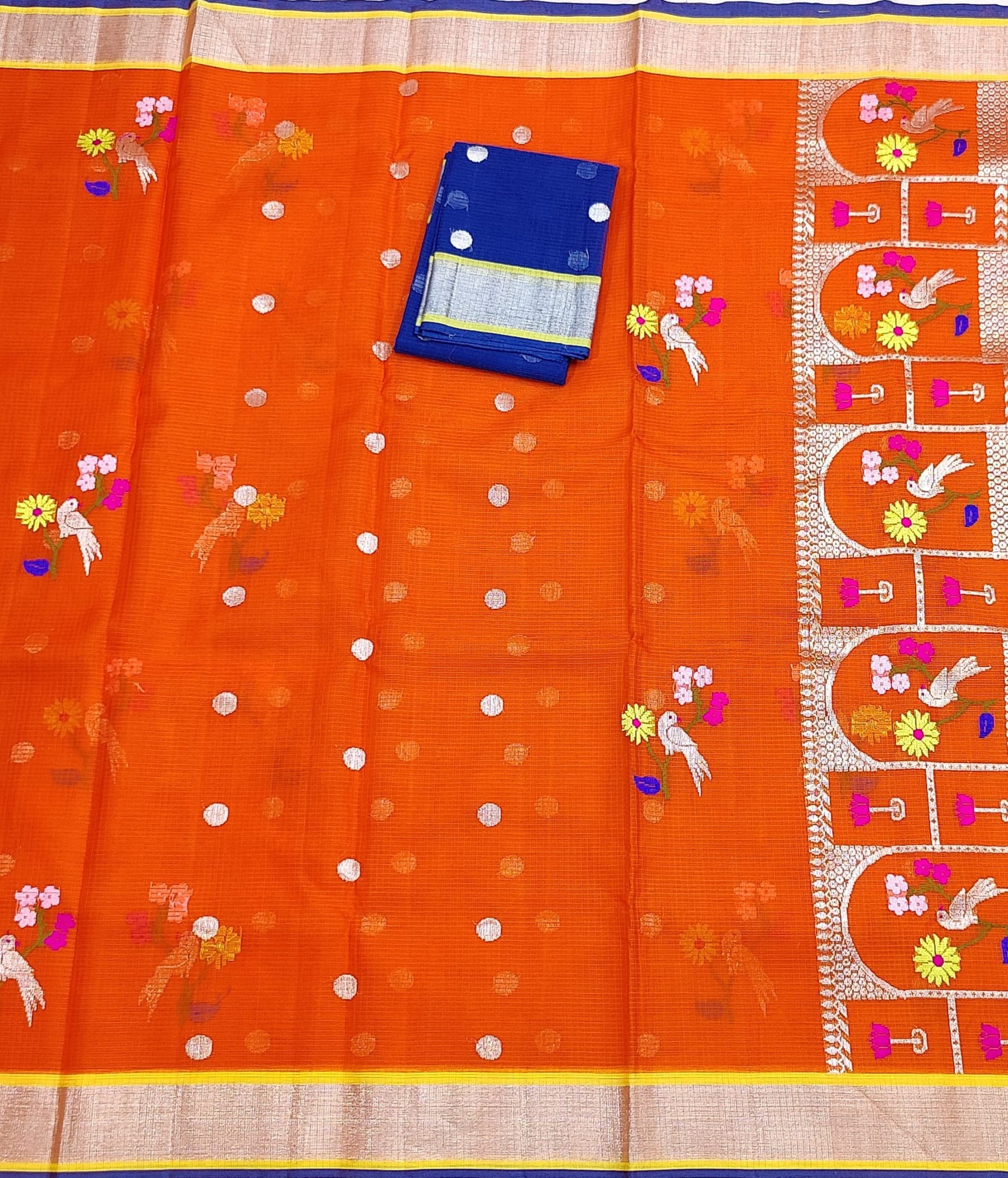 PURE ZARIKOTA HANDLOOM BUTA SAREE WITH BLOUSE B1971 - Image 3