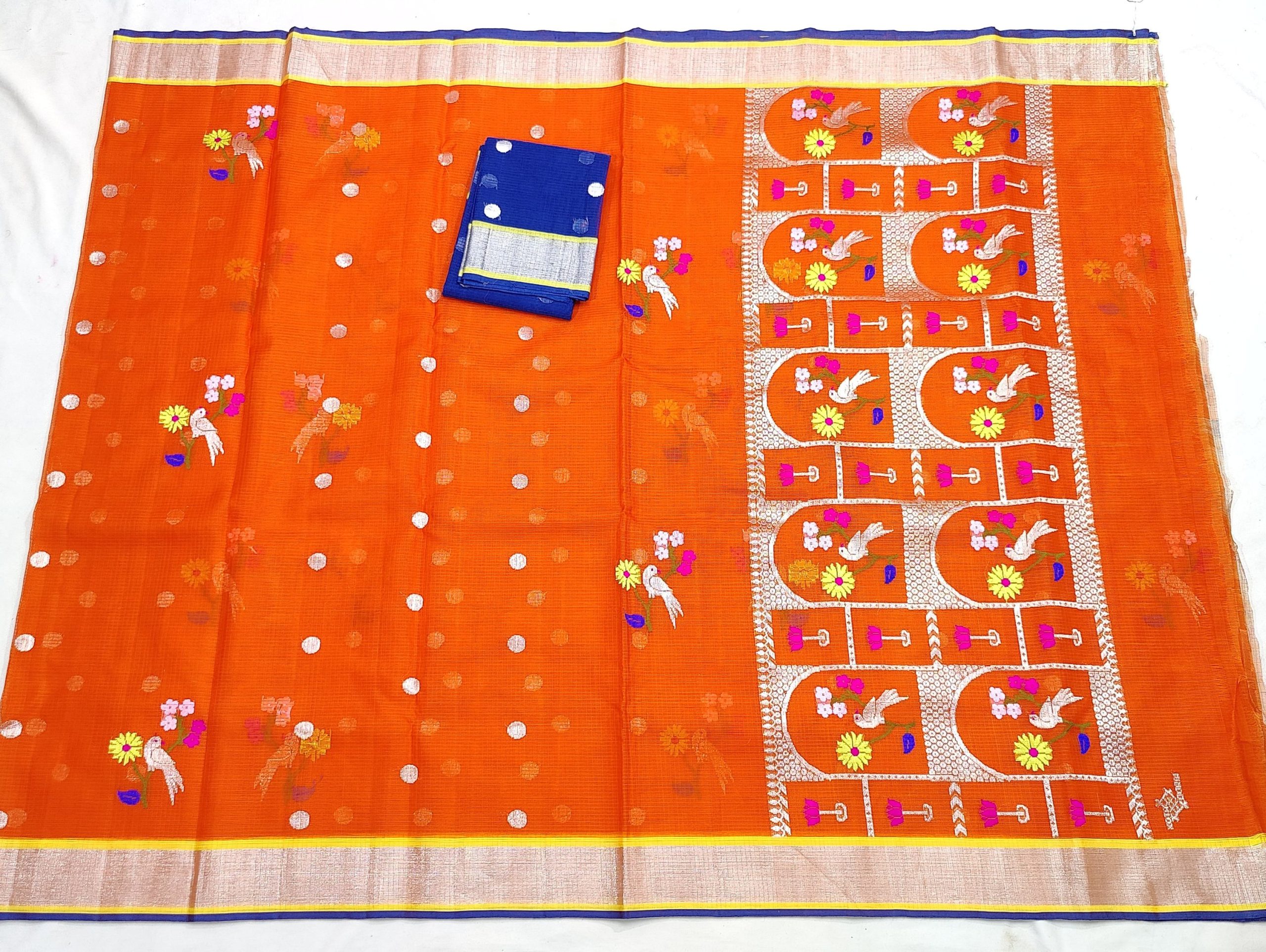 PURE ZARIKOTA HANDLOOM BUTA SAREE WITH BLOUSE B1971 - Image 4