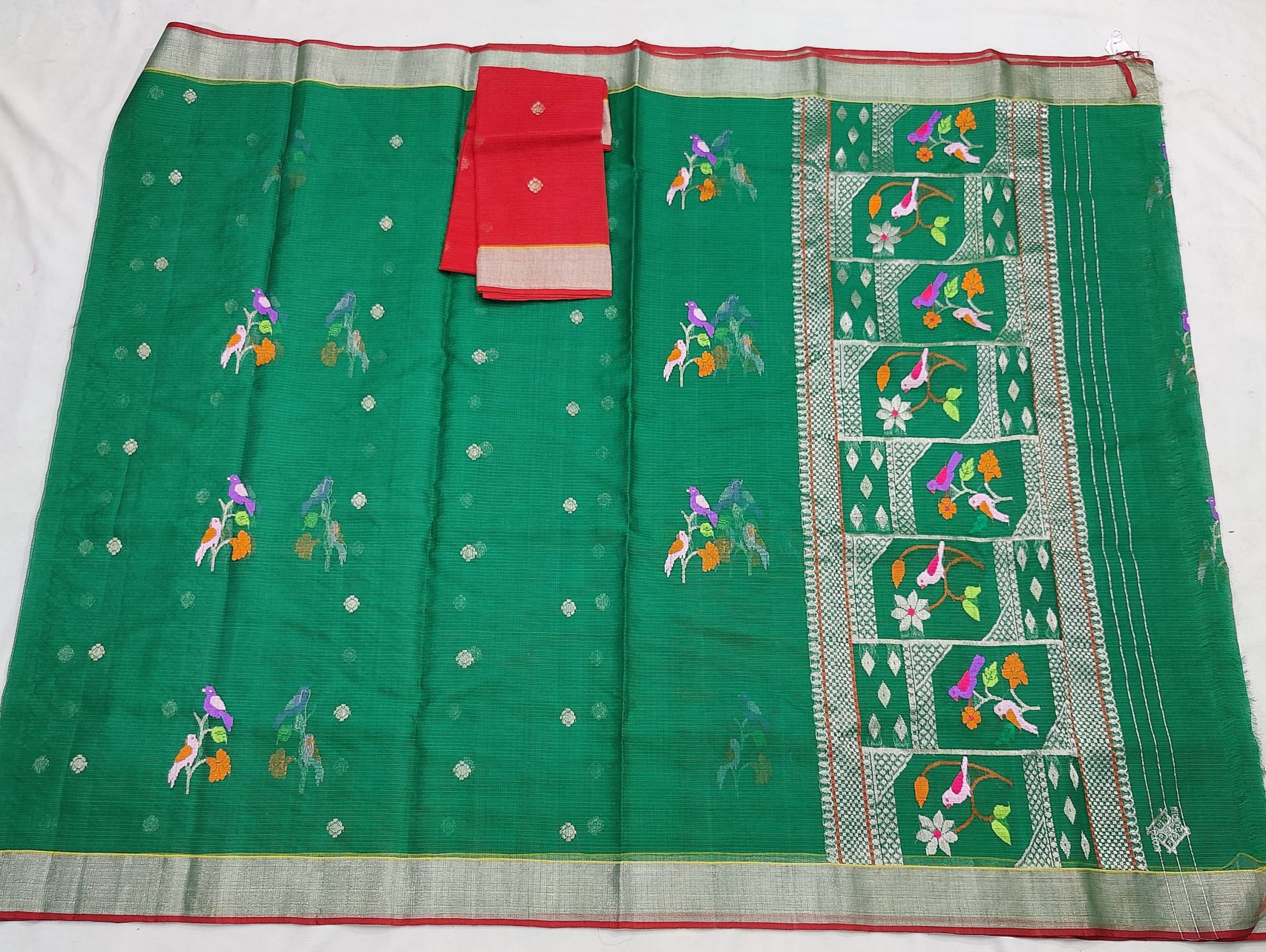 PURE ZARIKOTA HANDLOOM BUTA SAREE WITH BLOUSE B1972 - Image 4