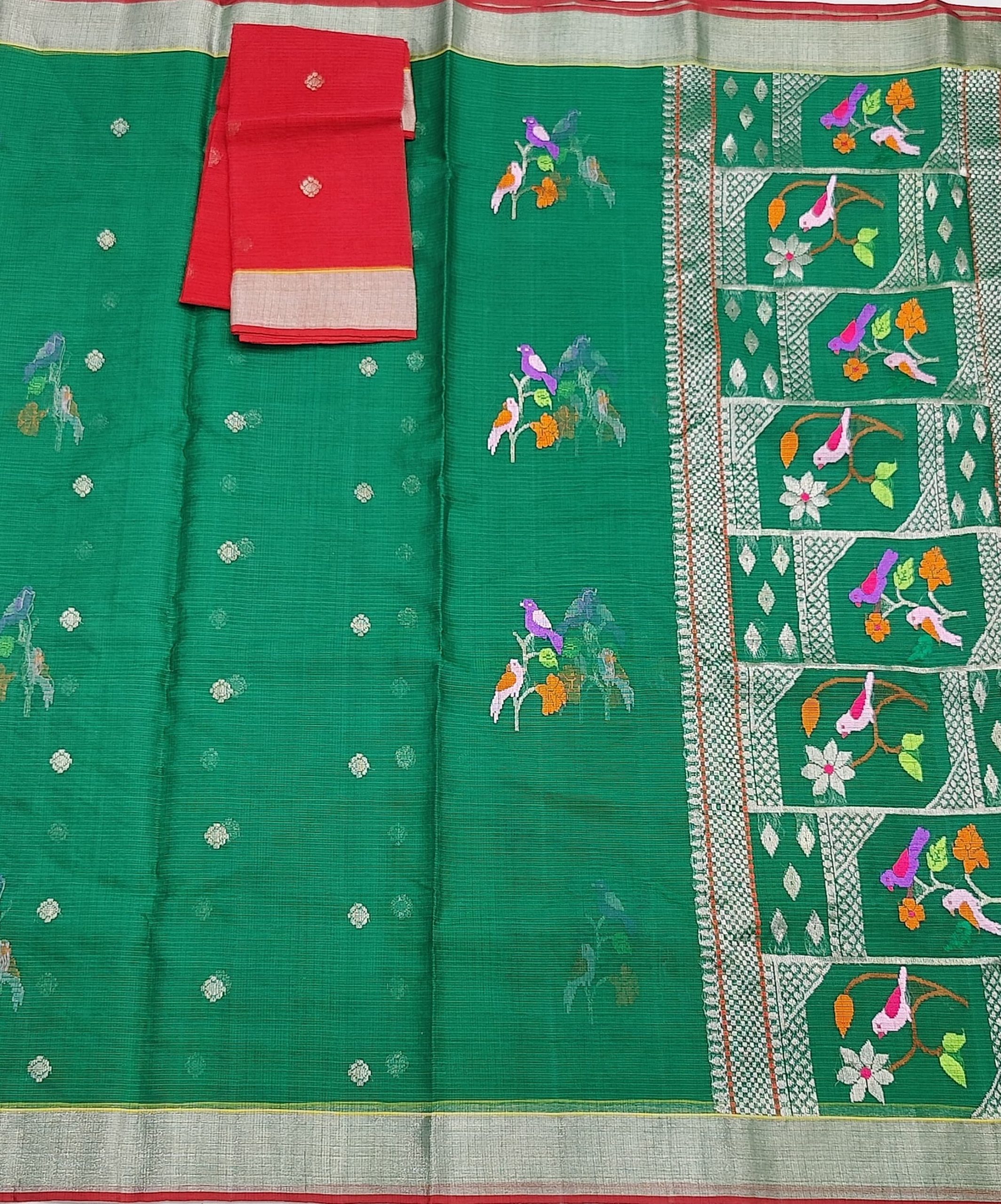 PURE ZARIKOTA HANDLOOM BUTA SAREE WITH BLOUSE B1972 - Image 3
