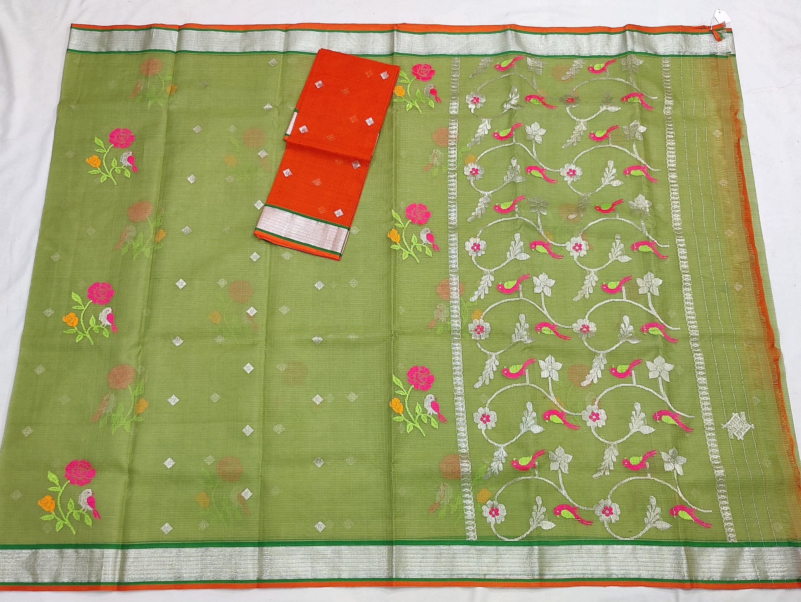 PURE ZARIKOTA HANDLOOM BUTA SAREE WITH BLOUSE B1974 - Image 4