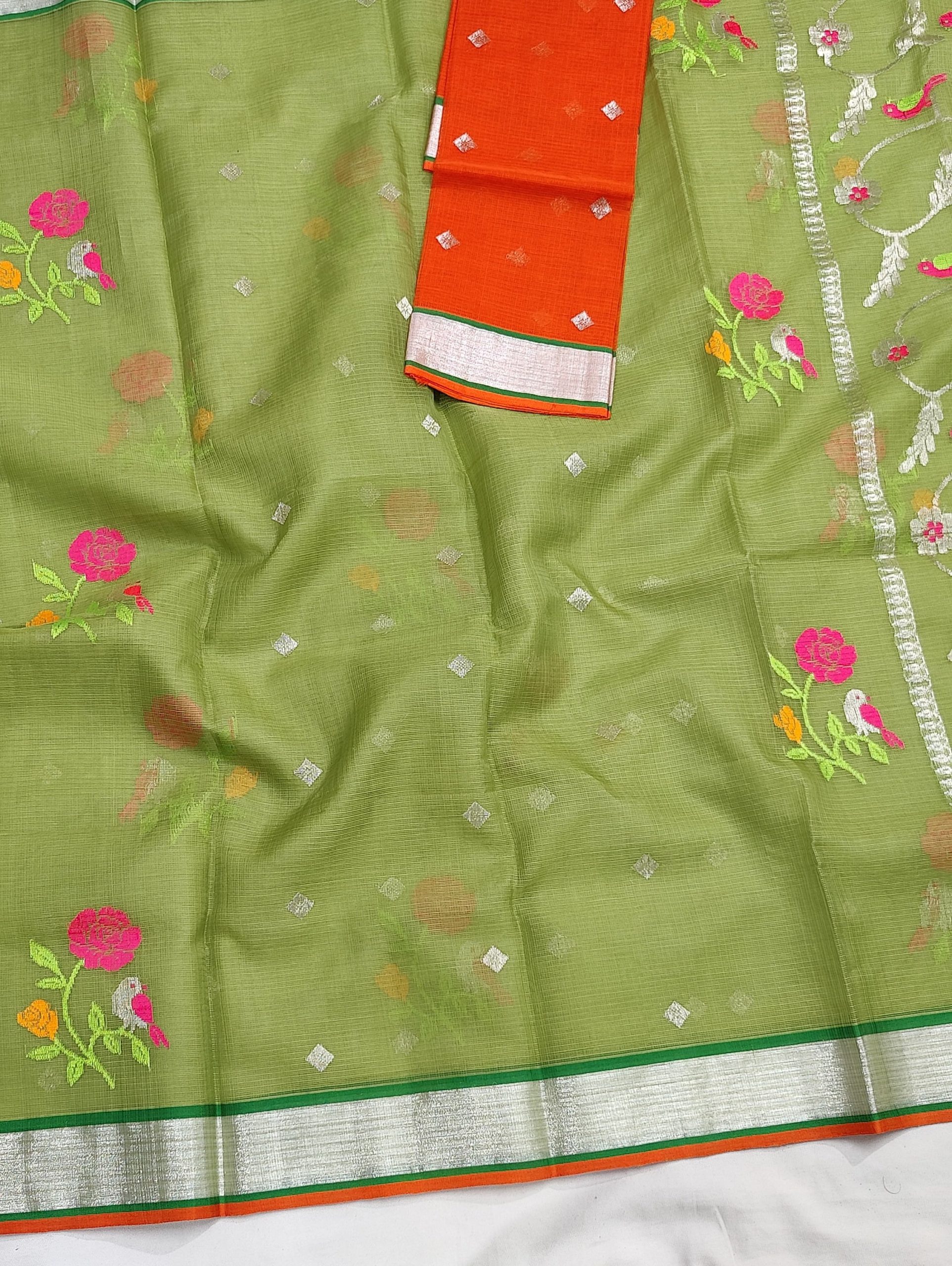 PURE ZARIKOTA HANDLOOM BUTA SAREE WITH BLOUSE B1974 - Image 2