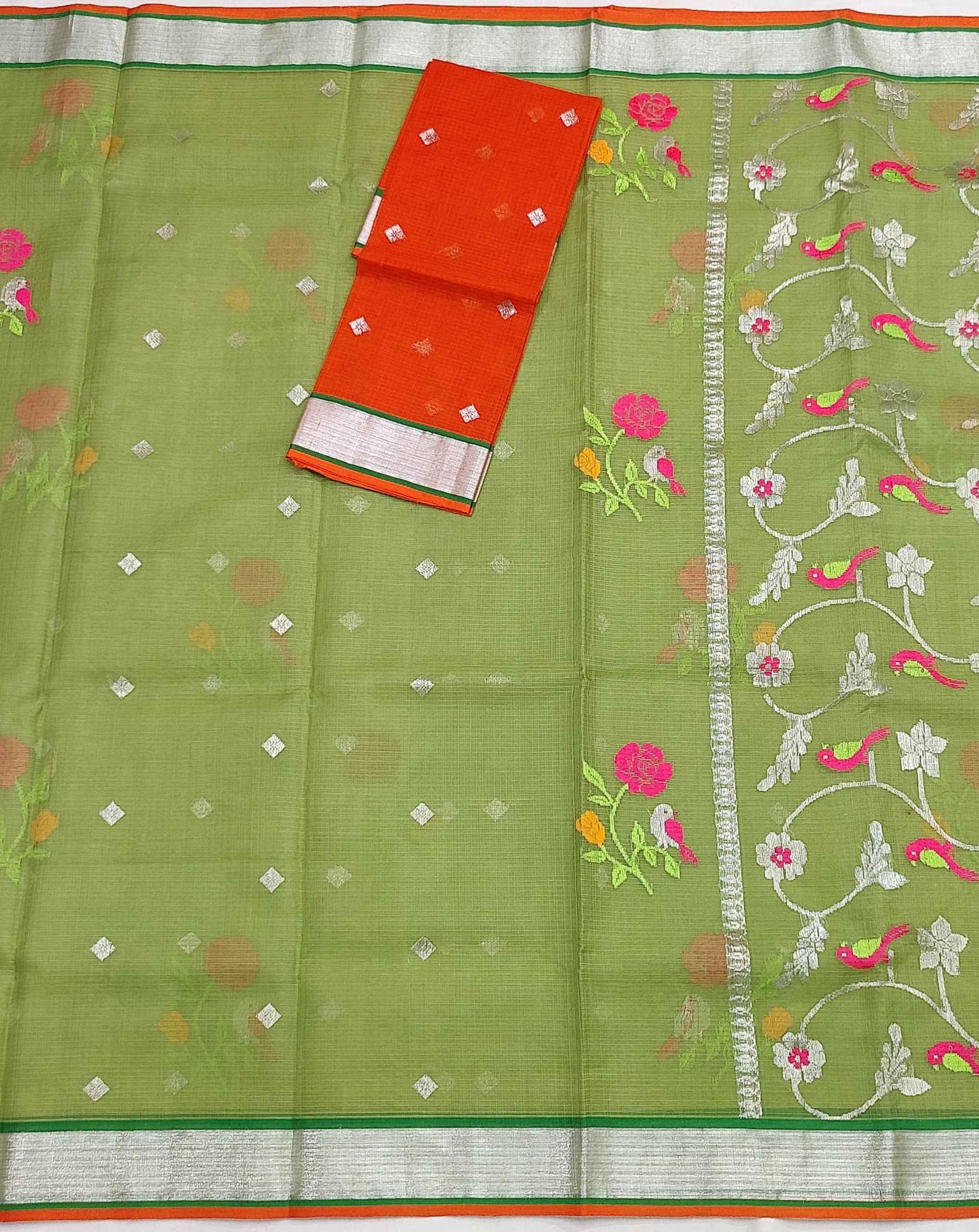 PURE ZARIKOTA HANDLOOM BUTA SAREE WITH BLOUSE B1974 - Image 3