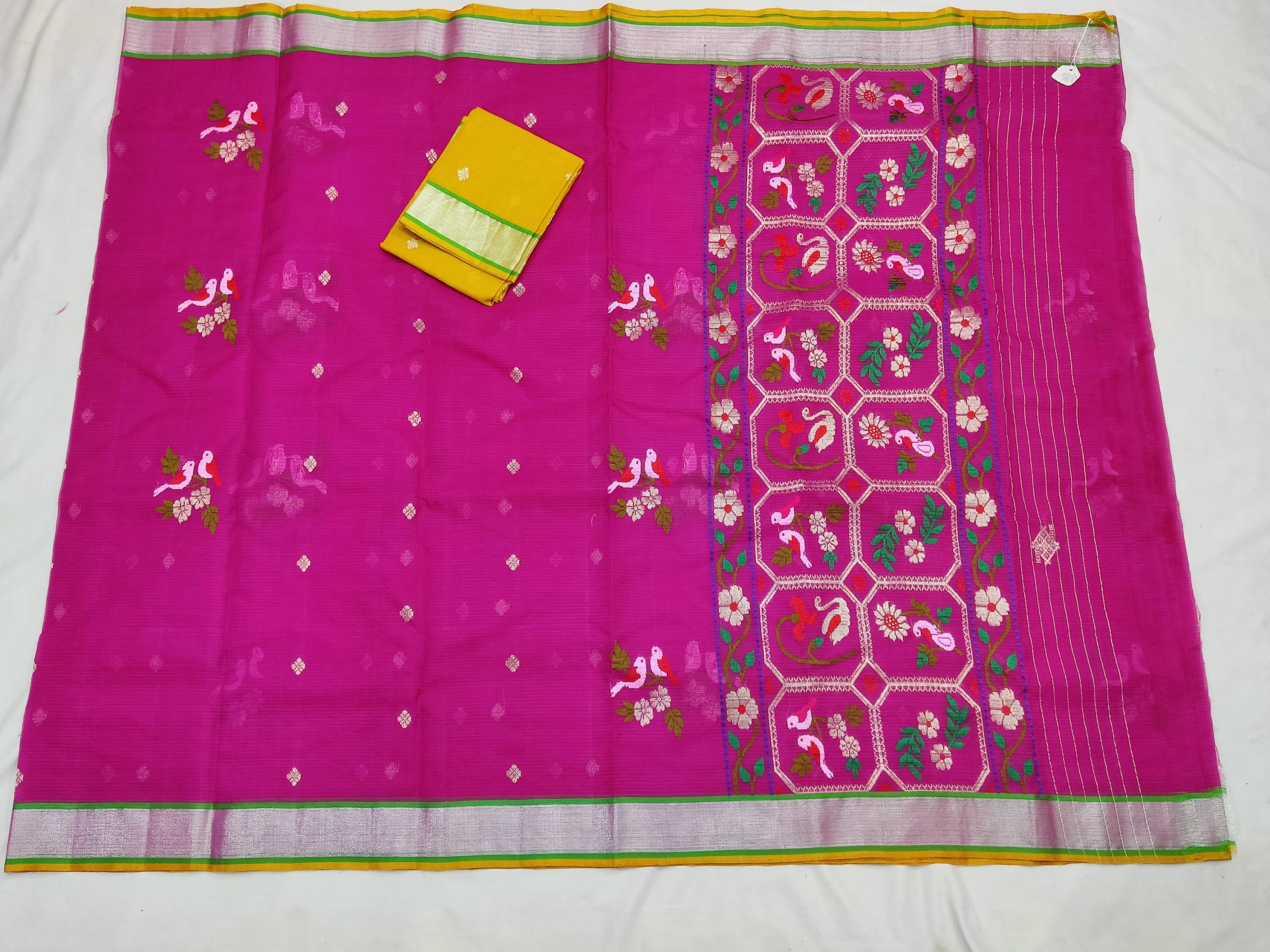 PURE ZARIKOTA HANDLOOM BUTA SAREE WITH BLOUSE B1975 - Image 4