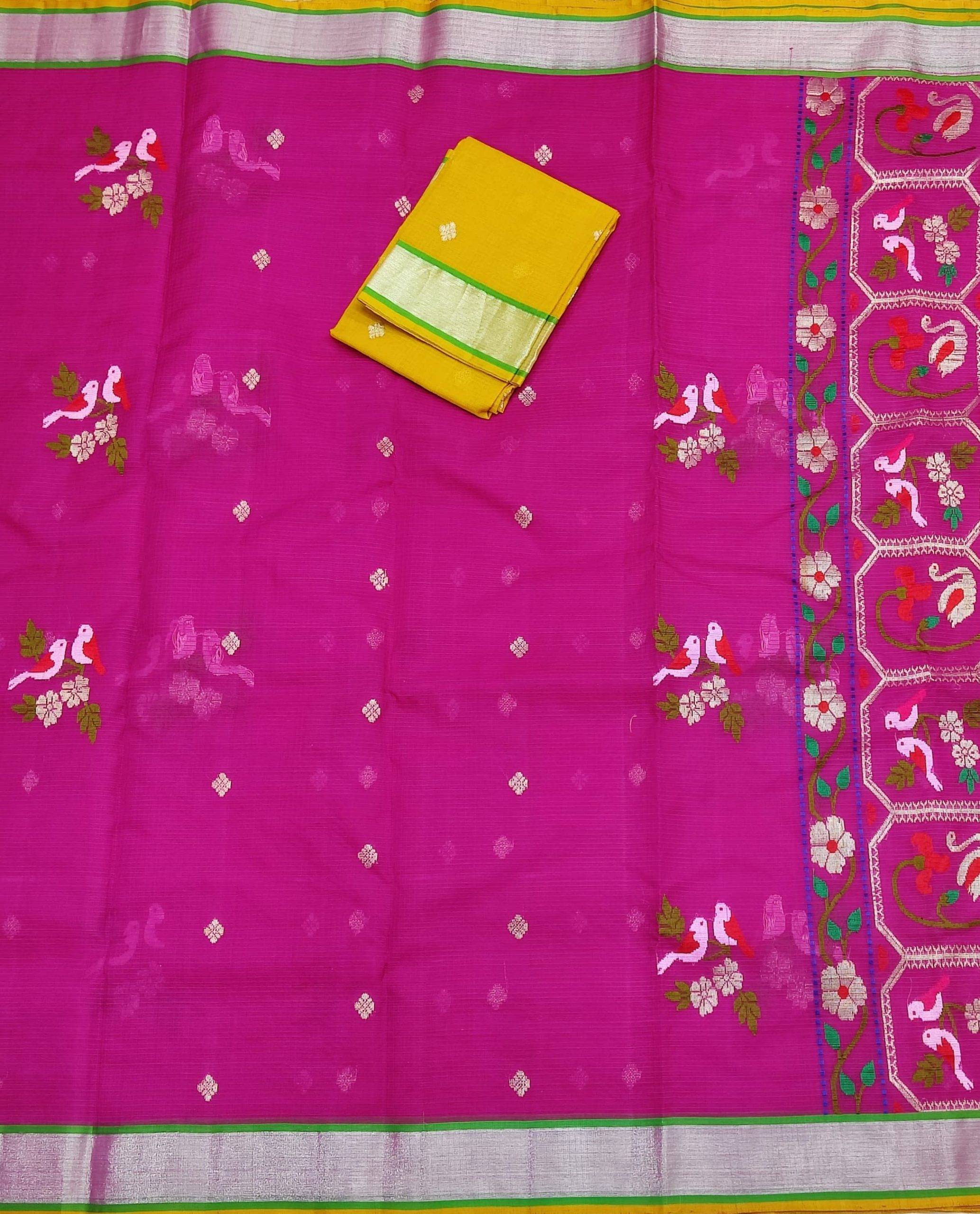PURE ZARIKOTA HANDLOOM BUTA SAREE WITH BLOUSE B1975 - Image 3