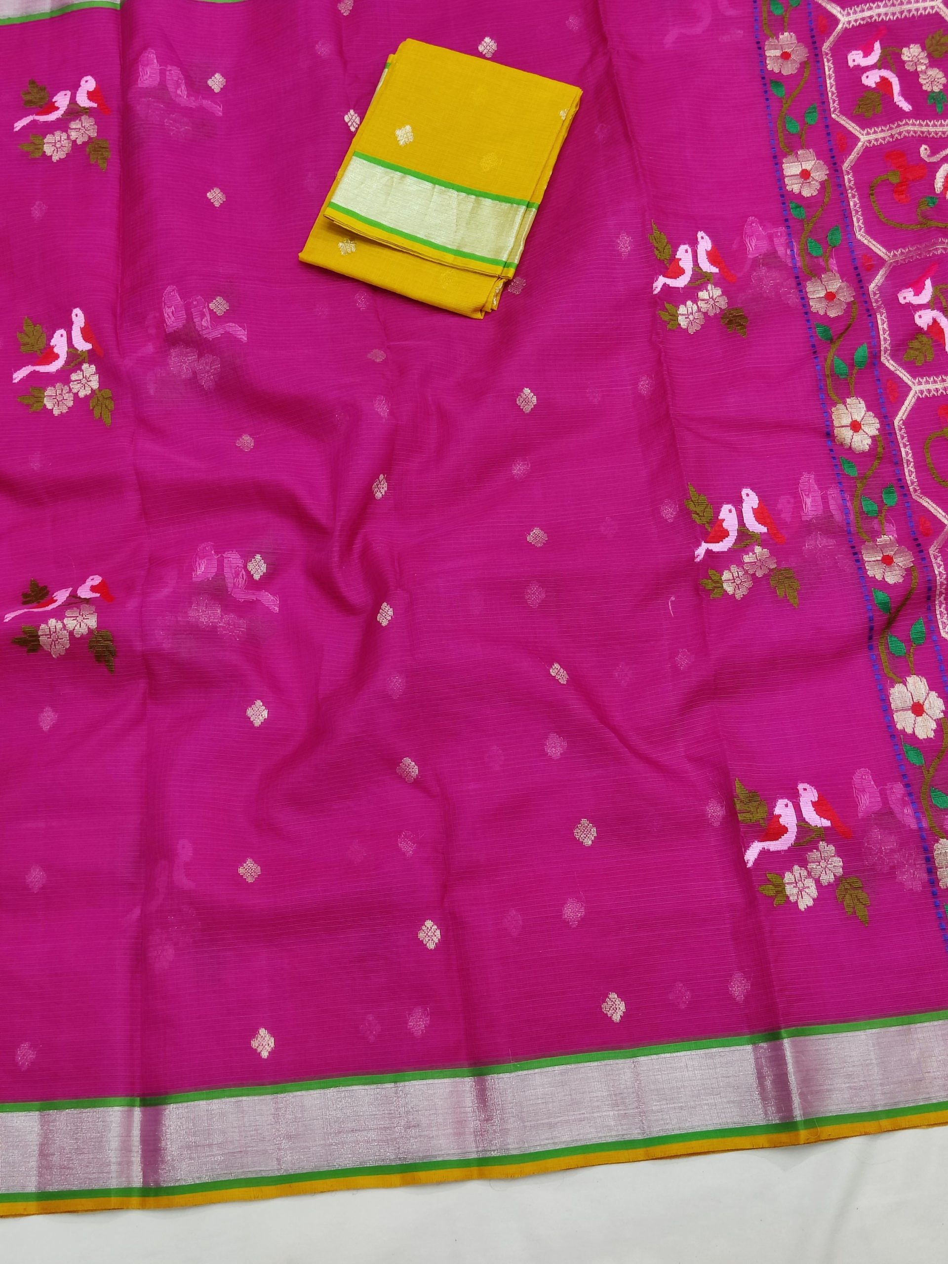 PURE ZARIKOTA HANDLOOM BUTA SAREE WITH BLOUSE B1975 - Image 2
