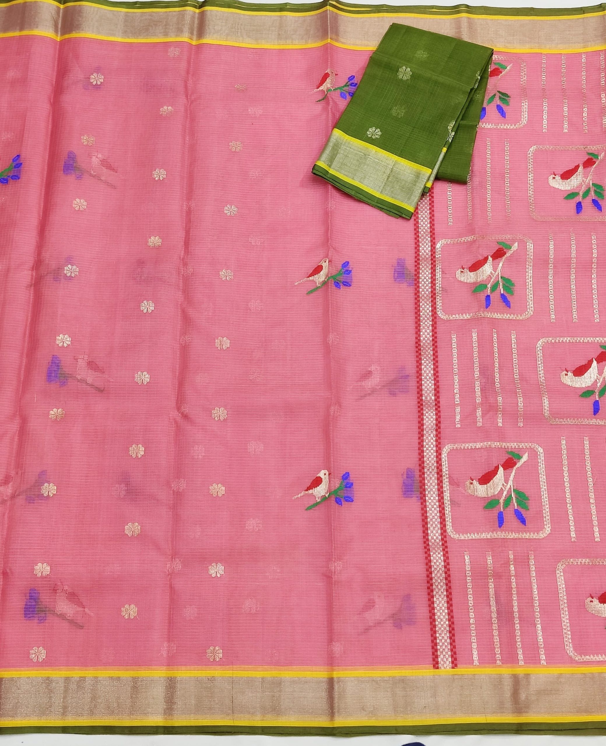 PURE ZARIKOTA HANDLOOM BUTA SAREE WITH BLOUSE B1976 - Image 3