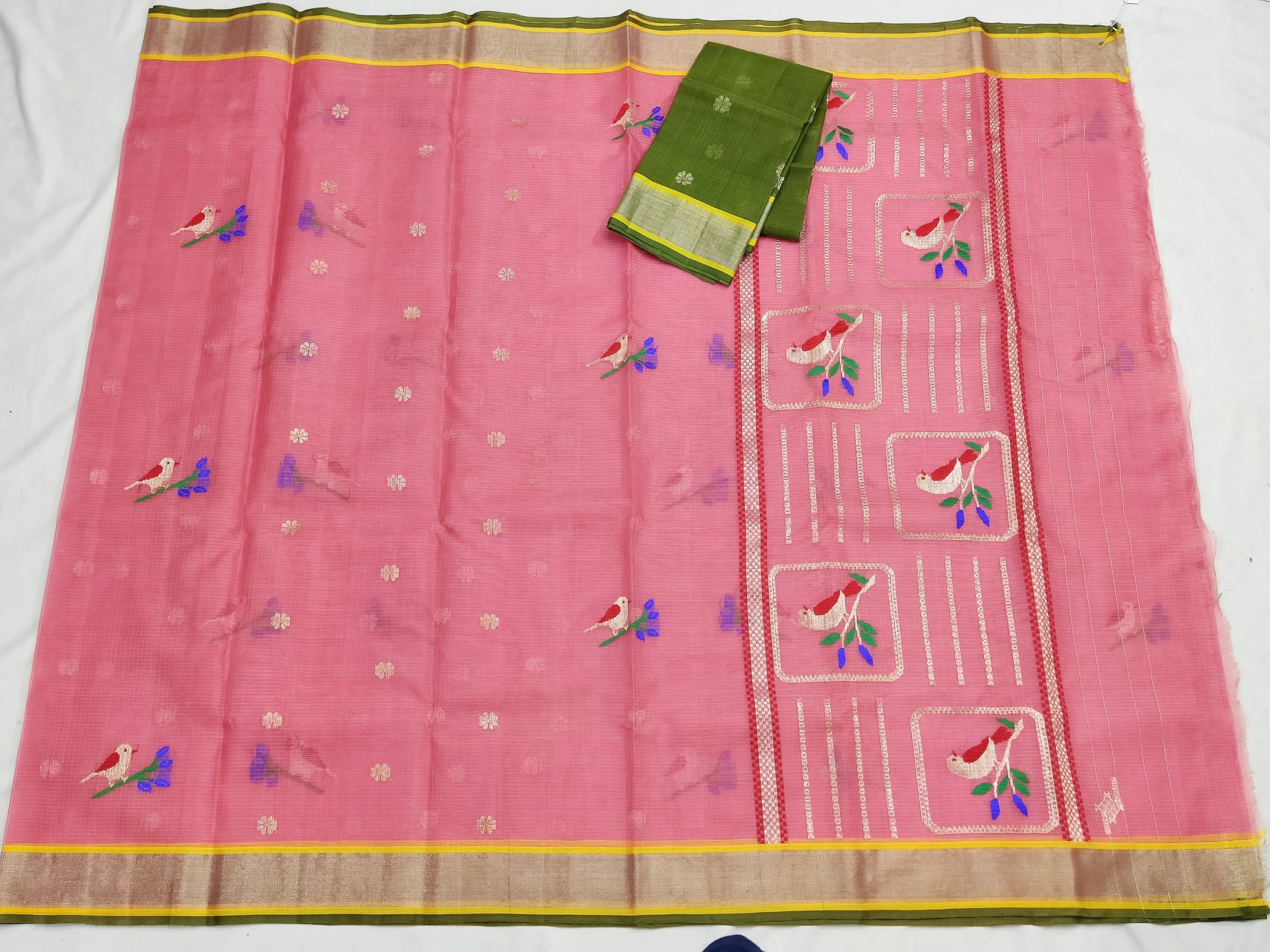 PURE ZARIKOTA HANDLOOM BUTA SAREE WITH BLOUSE B1976 - Image 4
