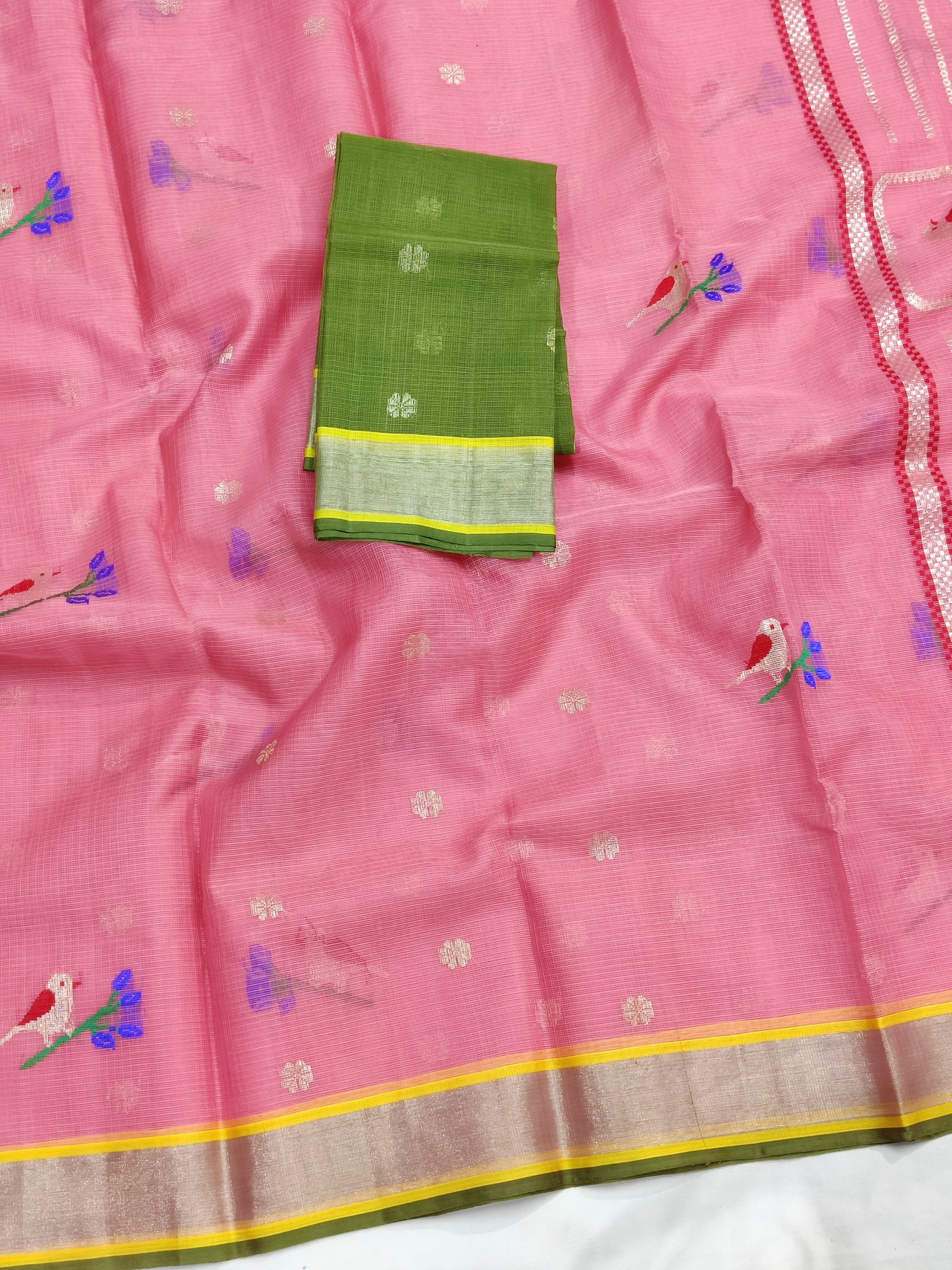 PURE ZARIKOTA HANDLOOM BUTA SAREE WITH BLOUSE B1976 - Image 2
