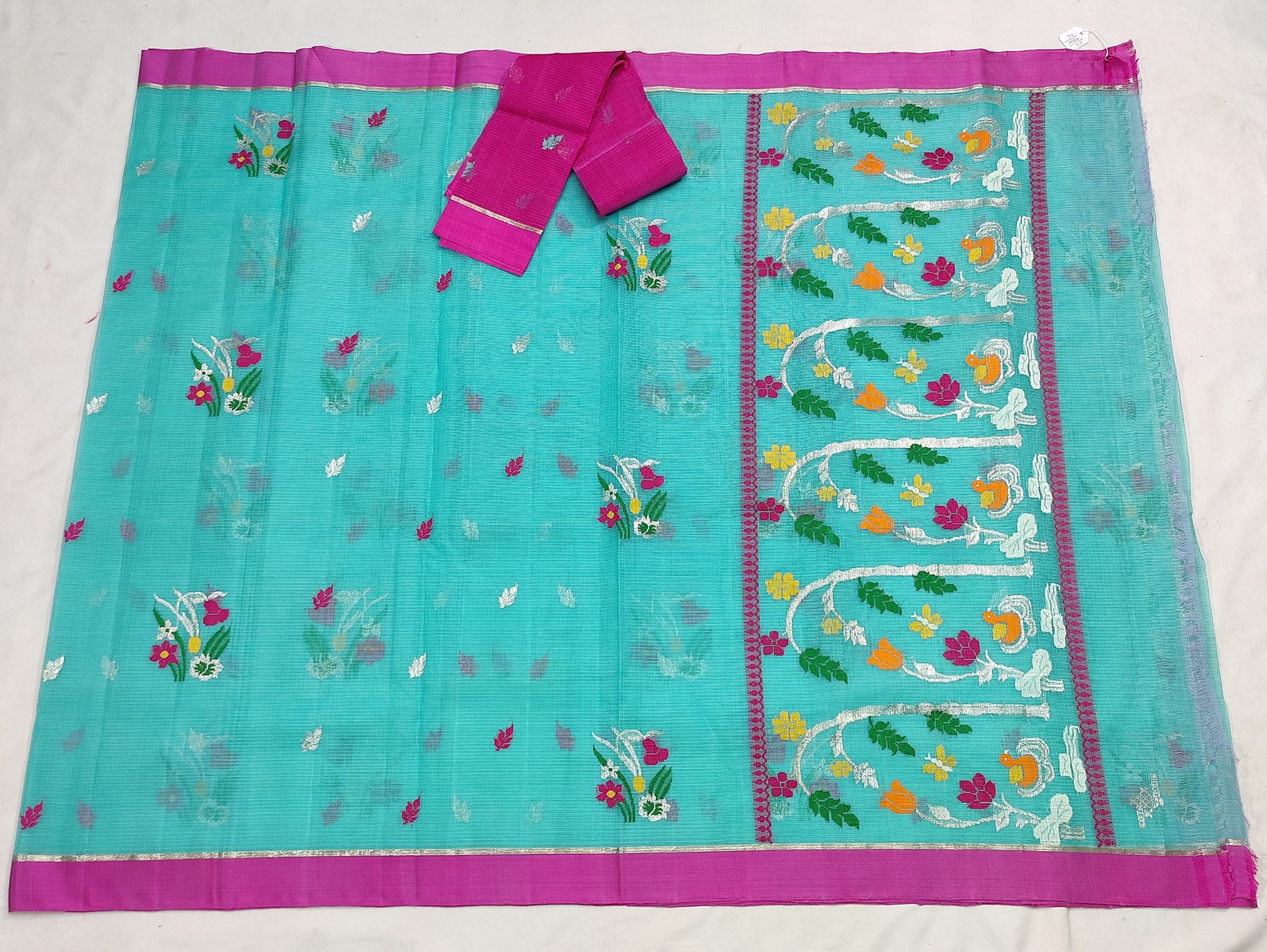 PURE ZARIKOTA HANDLOOM BUTA SAREE WITH BLOUSE B1979 - Image 3