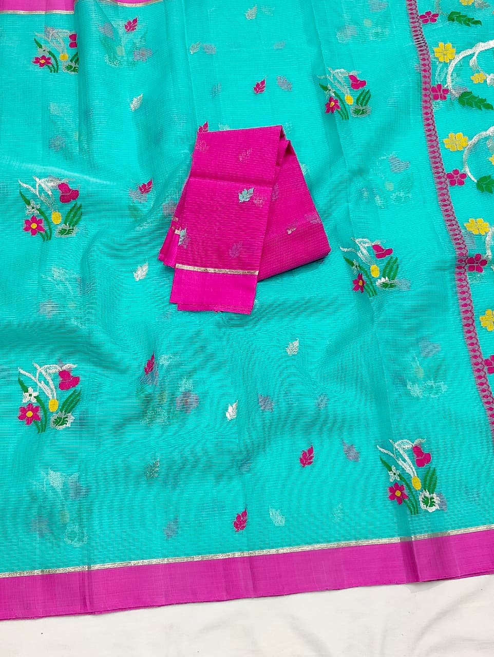 PURE ZARIKOTA HANDLOOM BUTA SAREE WITH BLOUSE B1979 - Image 2