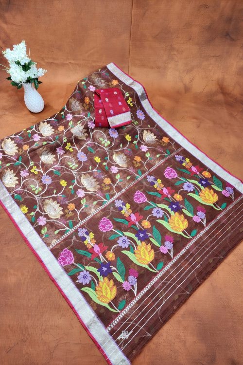 PURE ALL OVER JAAL ZARIKOTA HANDLOOM SAREE WITH BLOUSE_J630