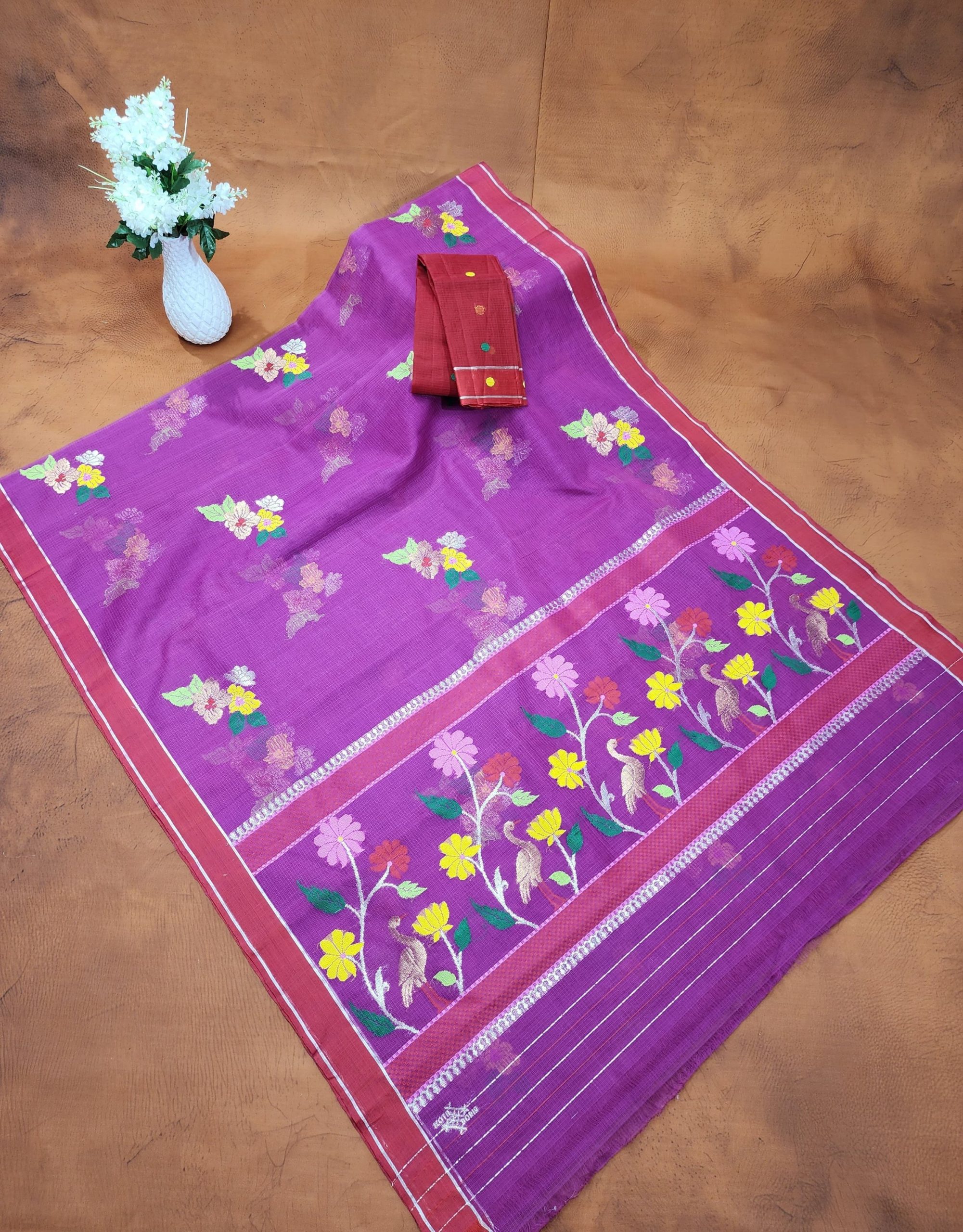 PURE ZARIKOTA HANDLOOM BUTA SAREE WITH BLOUSE B1993