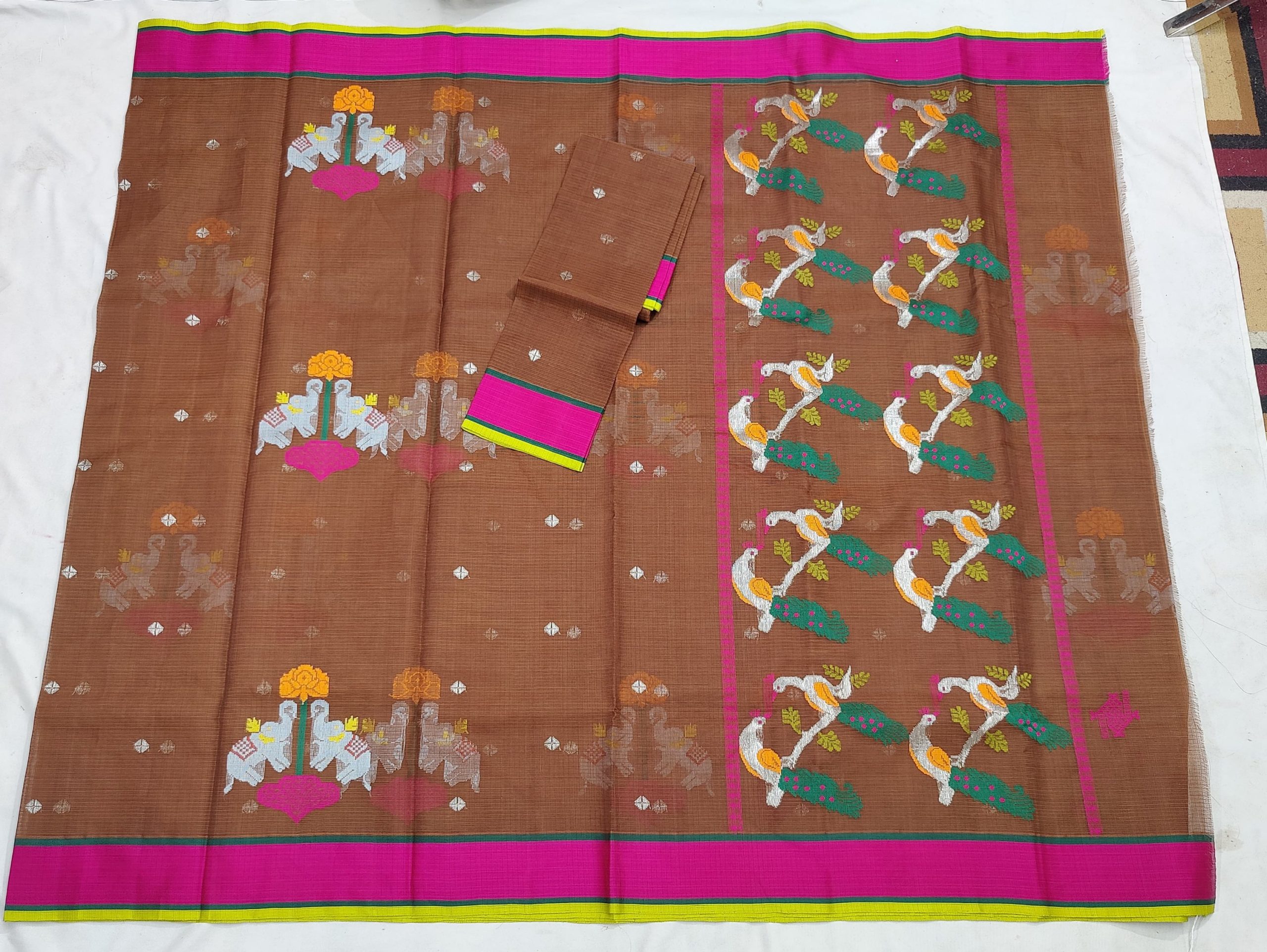 PURE ZARIKOTA HANDLOOM BUTA SAREE WITH BLOUSE B2005 - Image 4