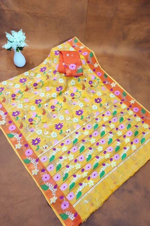 PURE ALL OVER JAAL WITH BOTH SIDE PAITHANI BORDER ZARIKOTA HANDLOOM SAREE WITH BLOUSE_J635