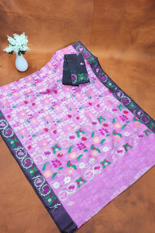 PURE ALL OVER JAAL WITH BOTH SIDE PAITHANI ZARIKOTA HANDLOOM SAREE WITH BLOUSE_J634