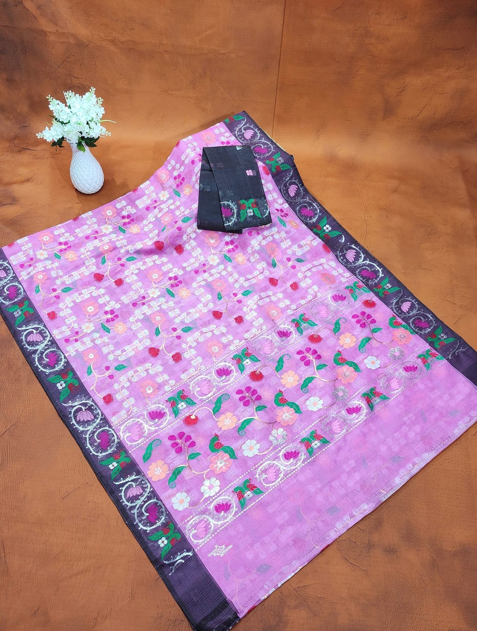 PURE ALL OVER JAAL WITH BOTH SIDE PAITHANI ZARIKOTA HANDLOOM SAREE WITH BLOUSE_J634