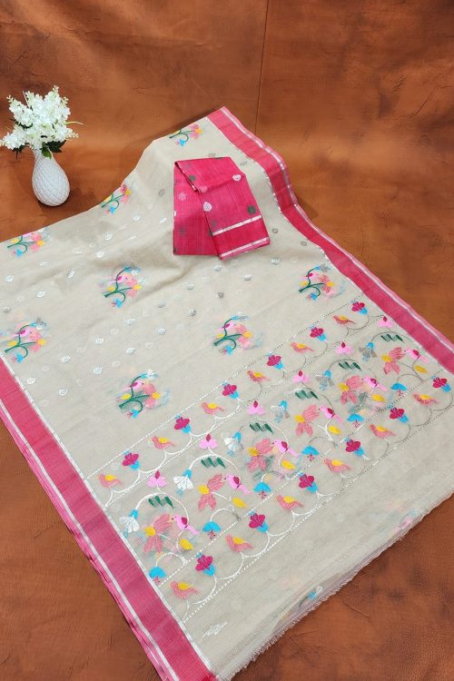PURE ZARIKOTA HANDLOOM BUTA SAREE WITH BLOUSE B2010