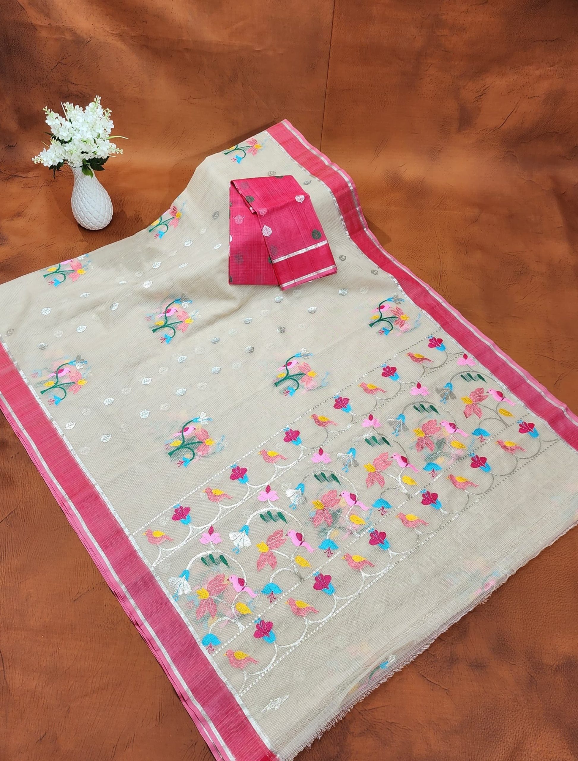 PURE ZARIKOTA HANDLOOM BUTA SAREE WITH BLOUSE B2010