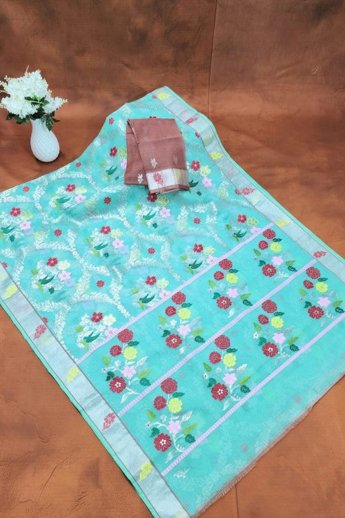 PURE ALL OVER JAAL ZARIKOTA HANDLOOM SAREE WITH BLOUSE_J637