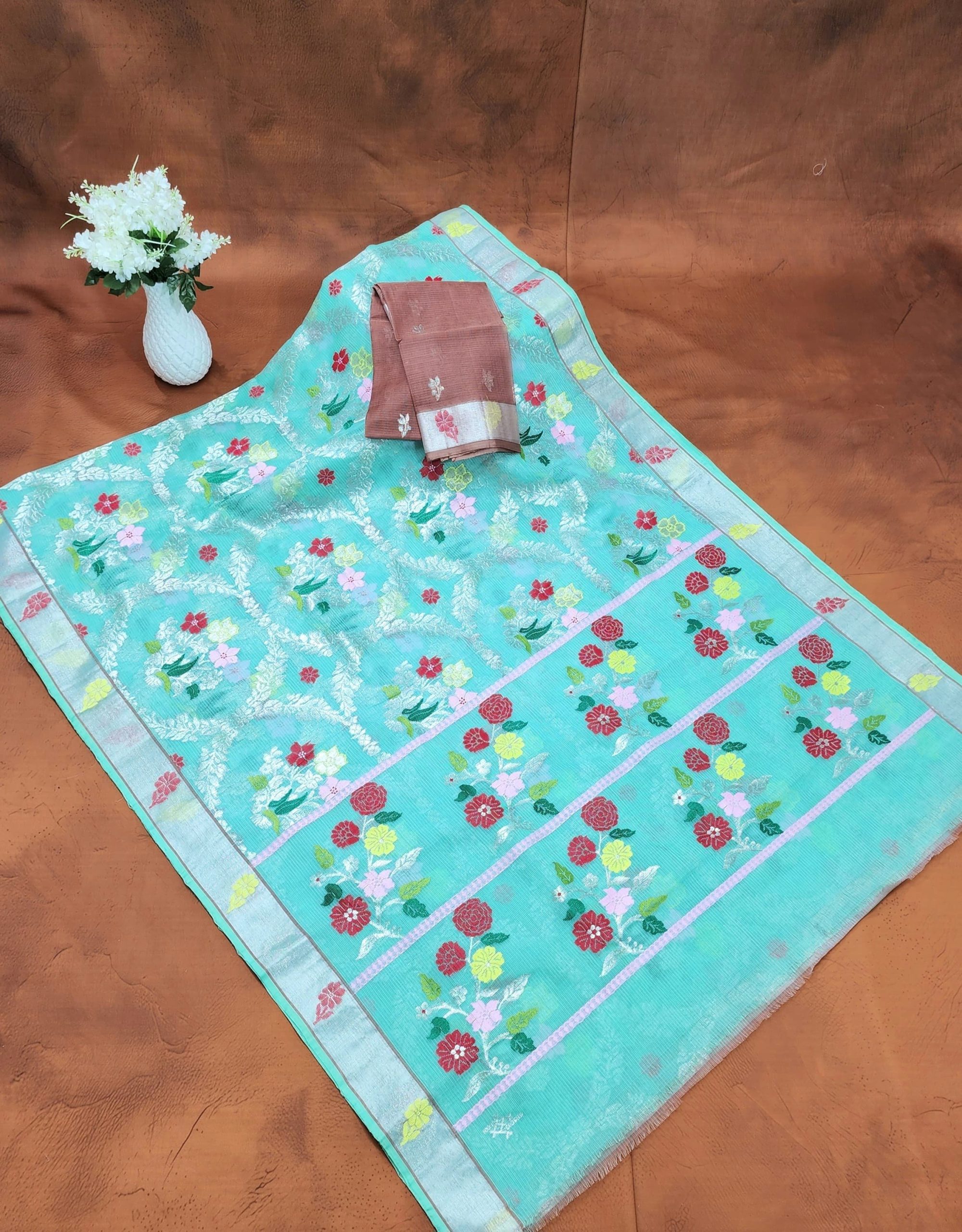 PURE ALL OVER JAAL ZARIKOTA HANDLOOM SAREE WITH BLOUSE_J637
