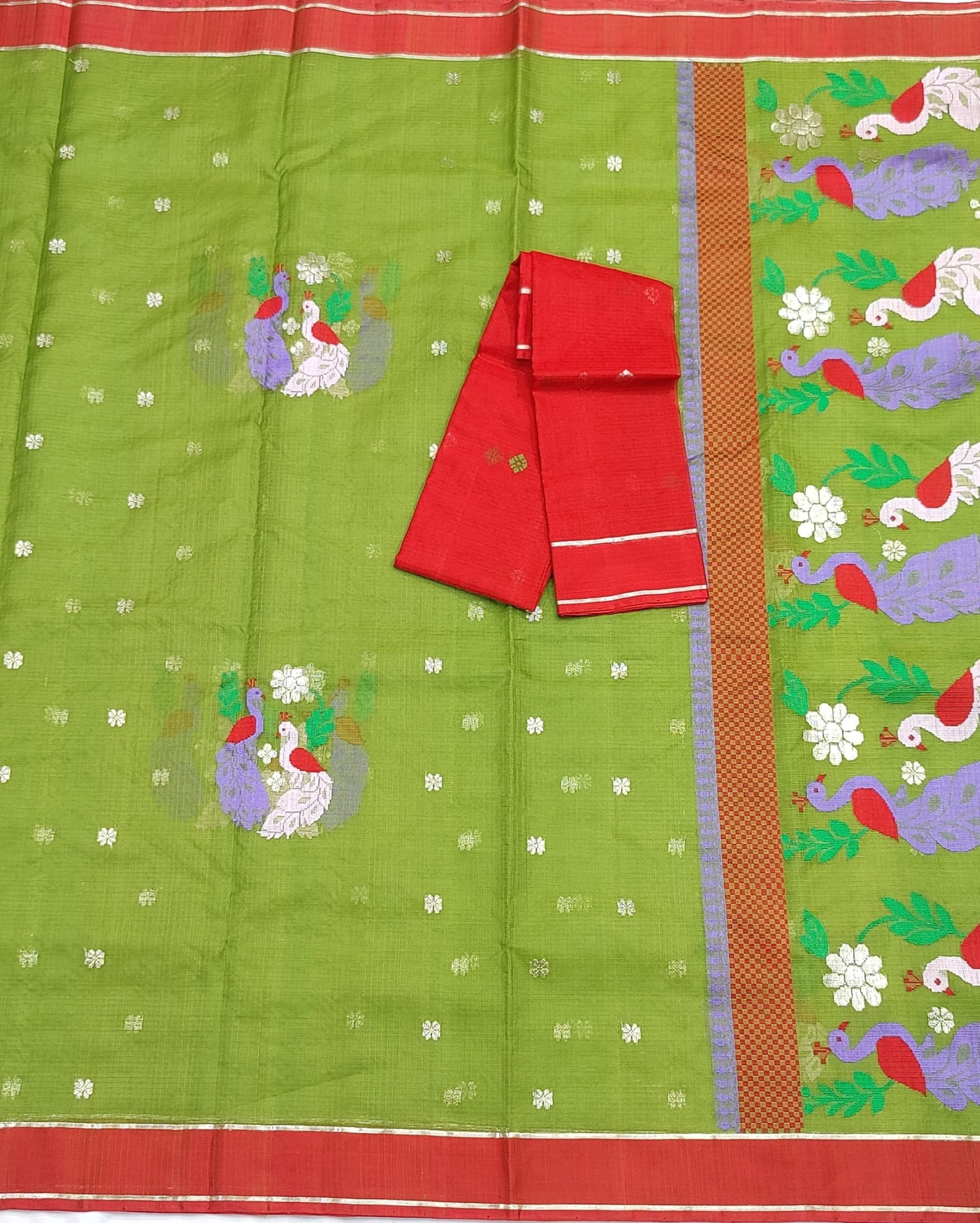 PURE ZARIKOTA HANDLOOM BUTA SAREE WITH BLOUSE B2024 - Image 3