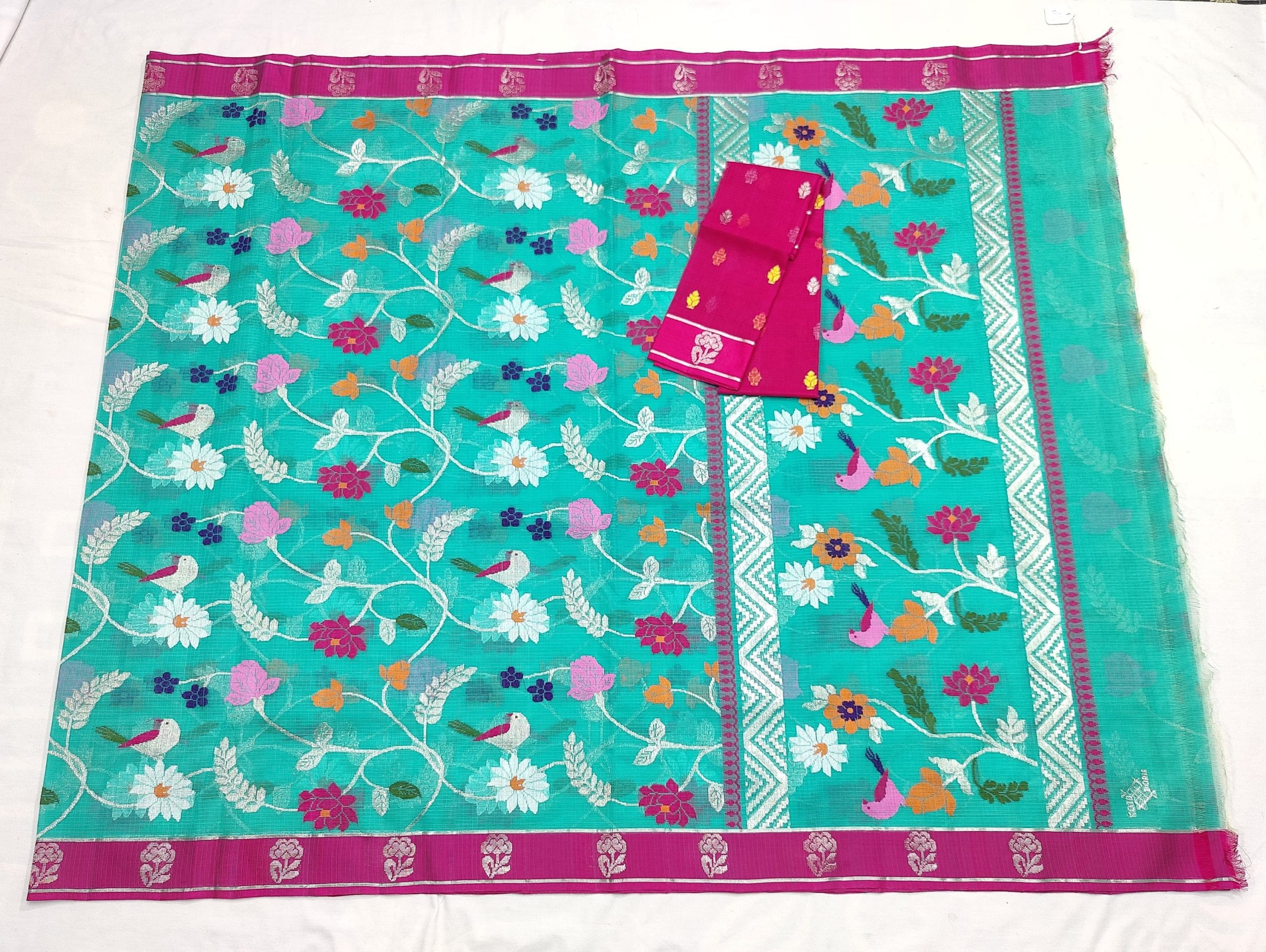 PURE ALL OVER JAAL ZARIKOTA HANDLOOM SAREE WITH BLOUSE_J635 - Image 4