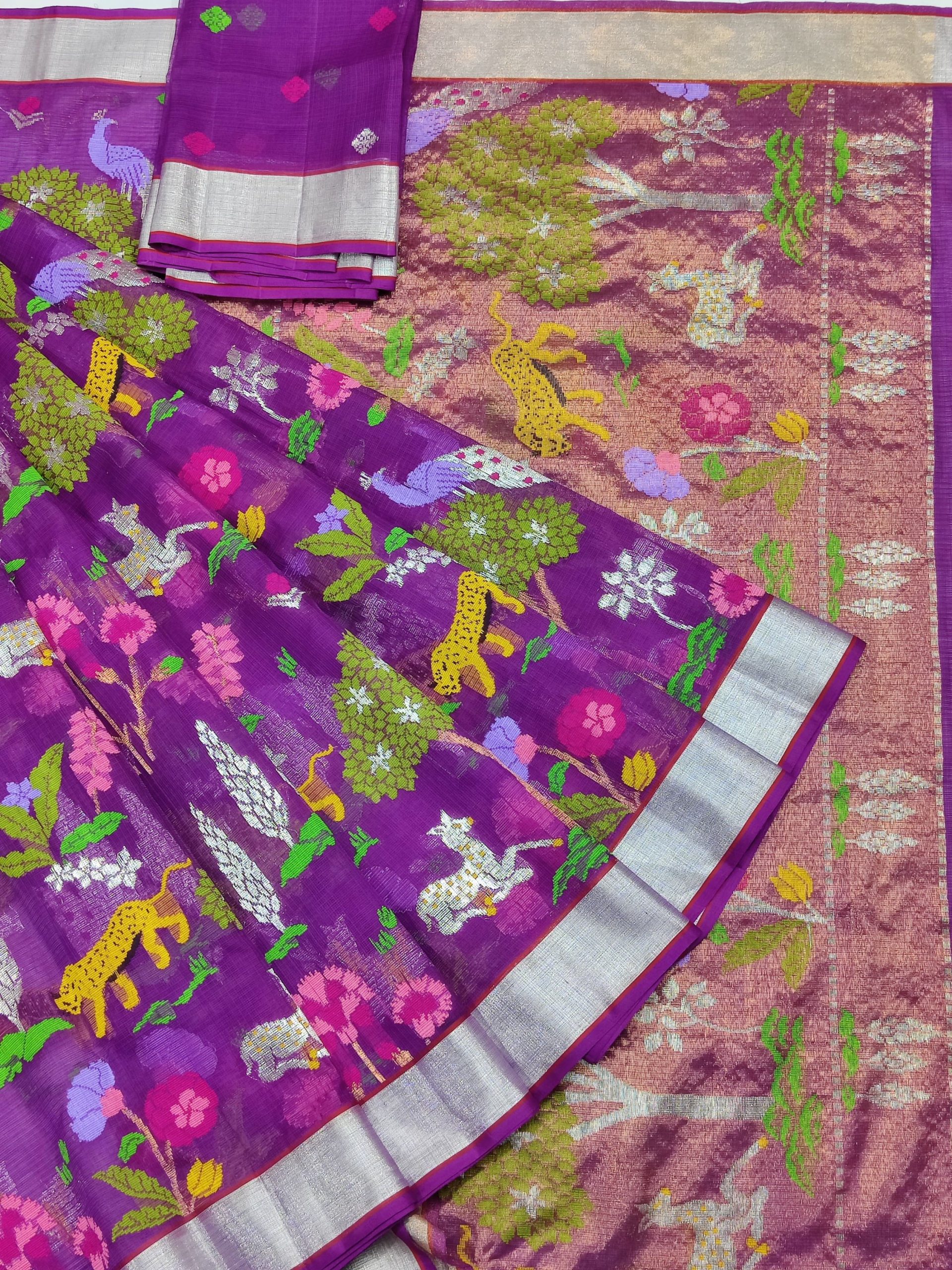 PURE ALL OVER JAAL ZARIKOTA HANDLOOM SAREE WITH BLOUSE_J640