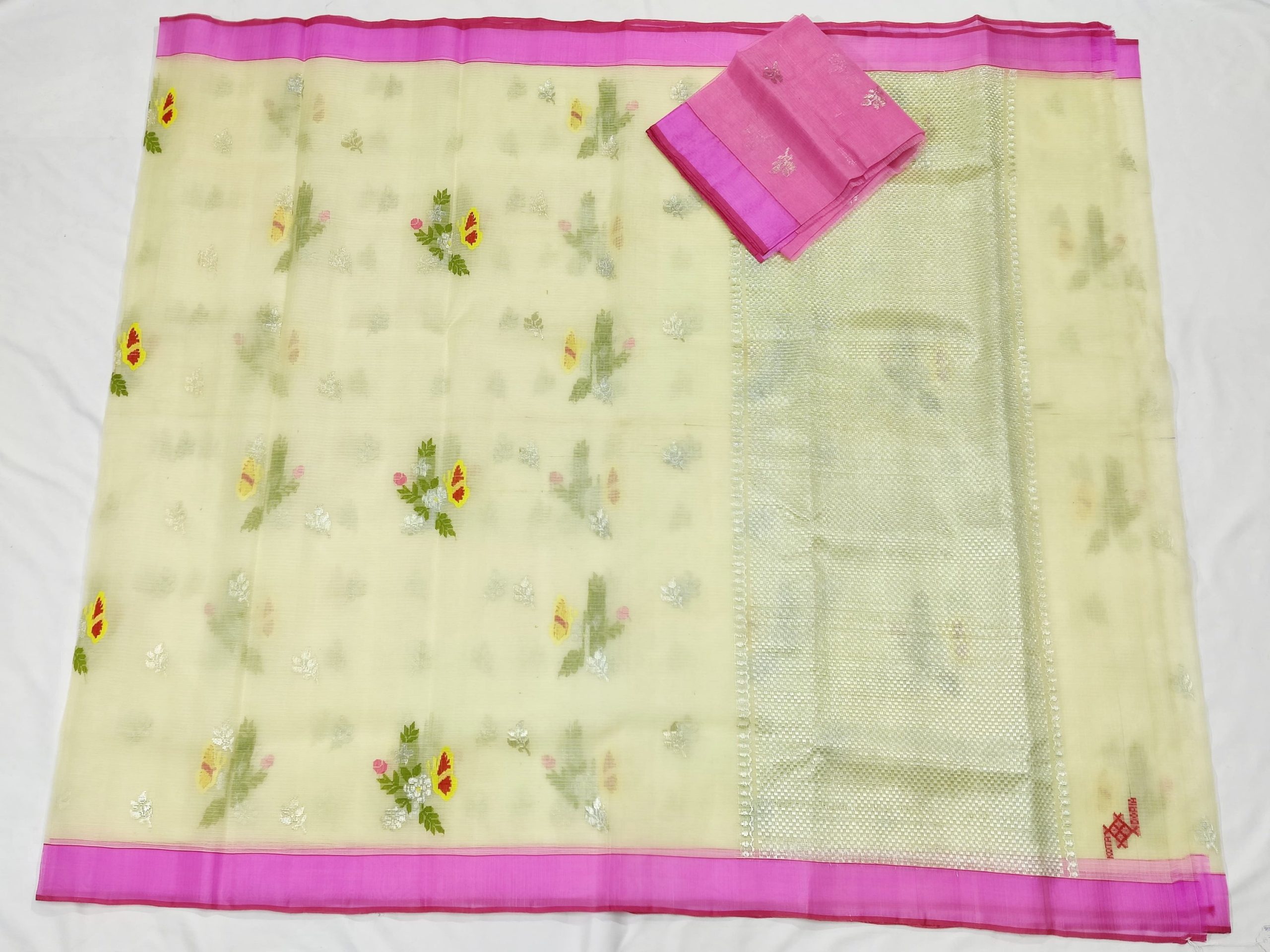 PURE ZARIKOTA HANDLOOM BUTA SAREE WITH BLOUSE B2042 - Image 4