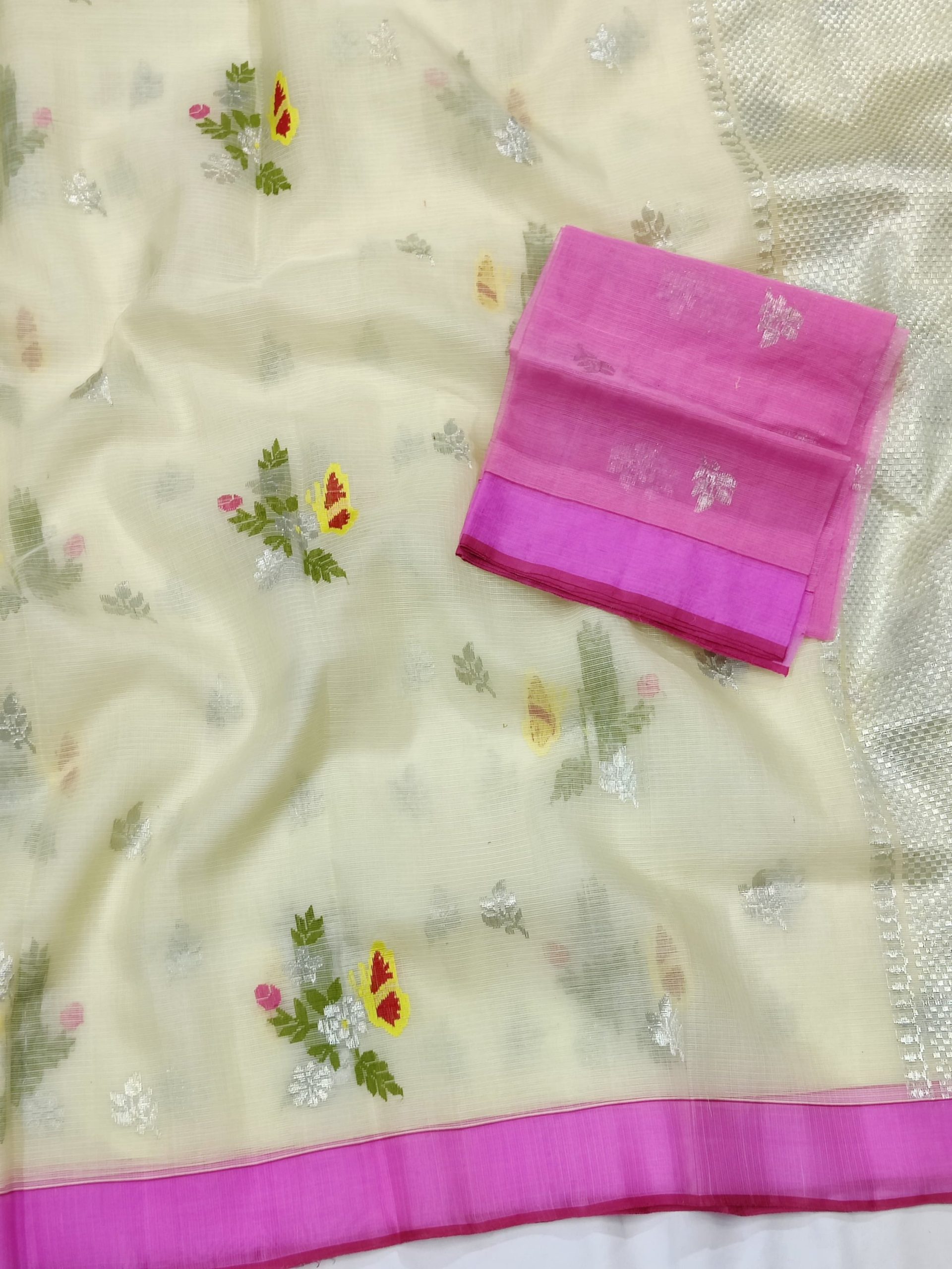 PURE ZARIKOTA HANDLOOM BUTA SAREE WITH BLOUSE B2042 - Image 2