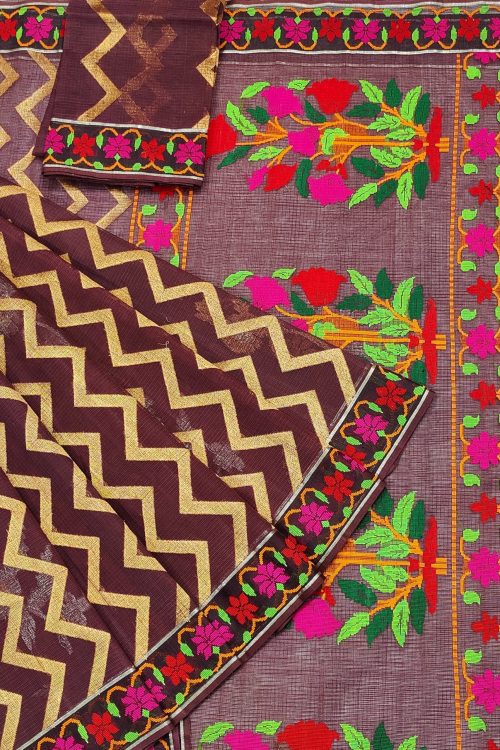 PURE ALL OVER JAAL WITH BOTH SIDE PAITHANI BORDER ZARIKOTA HANDLOOM SAREE WITH BLOUSE_J643