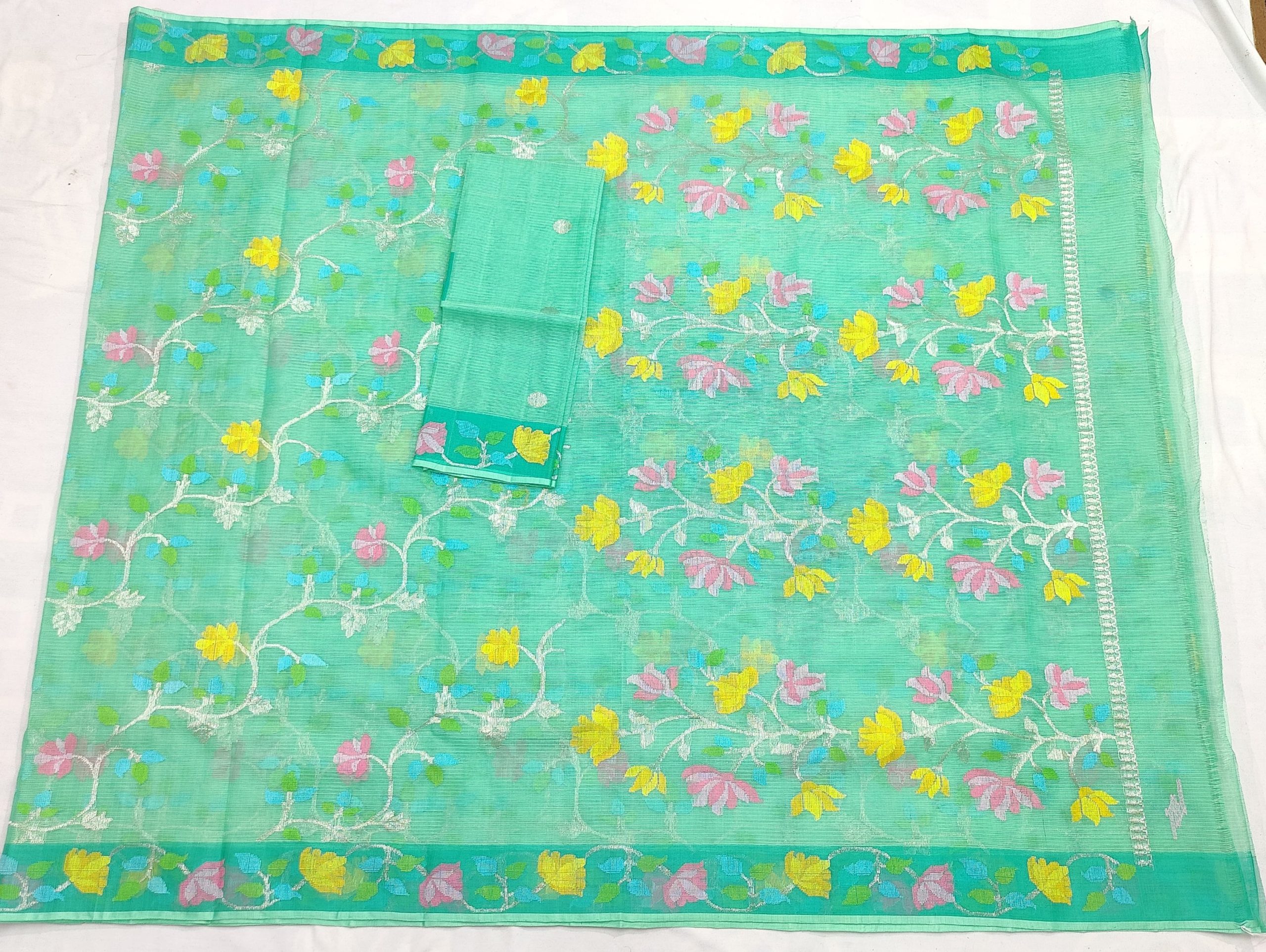 PURE ALL OVER JAAL ZARIKOTA HANDLOOM SAREE WITH BLOUSE_J641 - Image 4