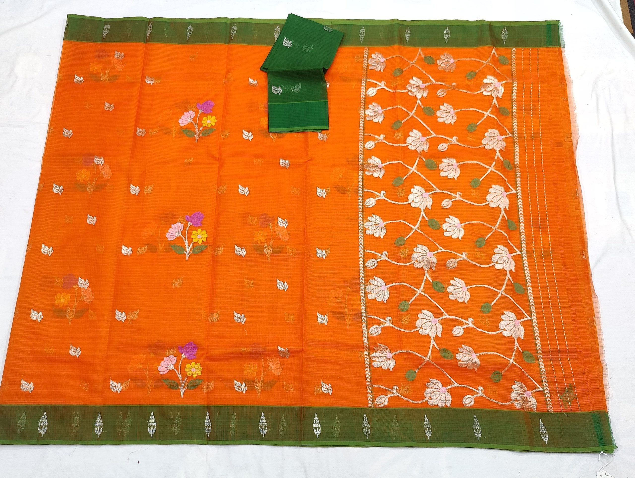 PURE ZARIKOTA HANDLOOM BUTA SAREE WITH BLOUSE B2048 - Image 4