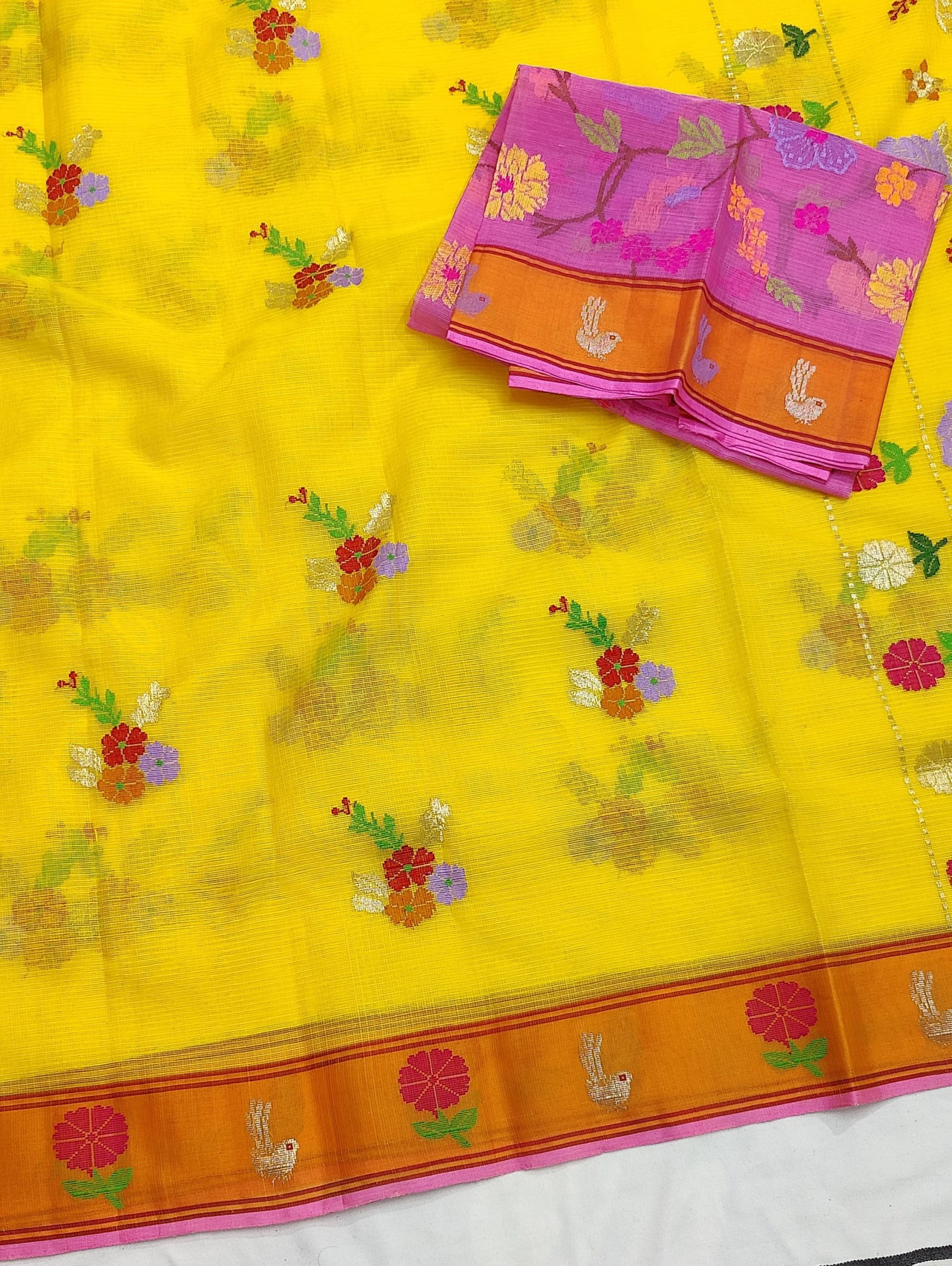 PURE ZARIKOTA HANDLOOM BUTA SAREE WITH BLOUSE B2046 - Image 2