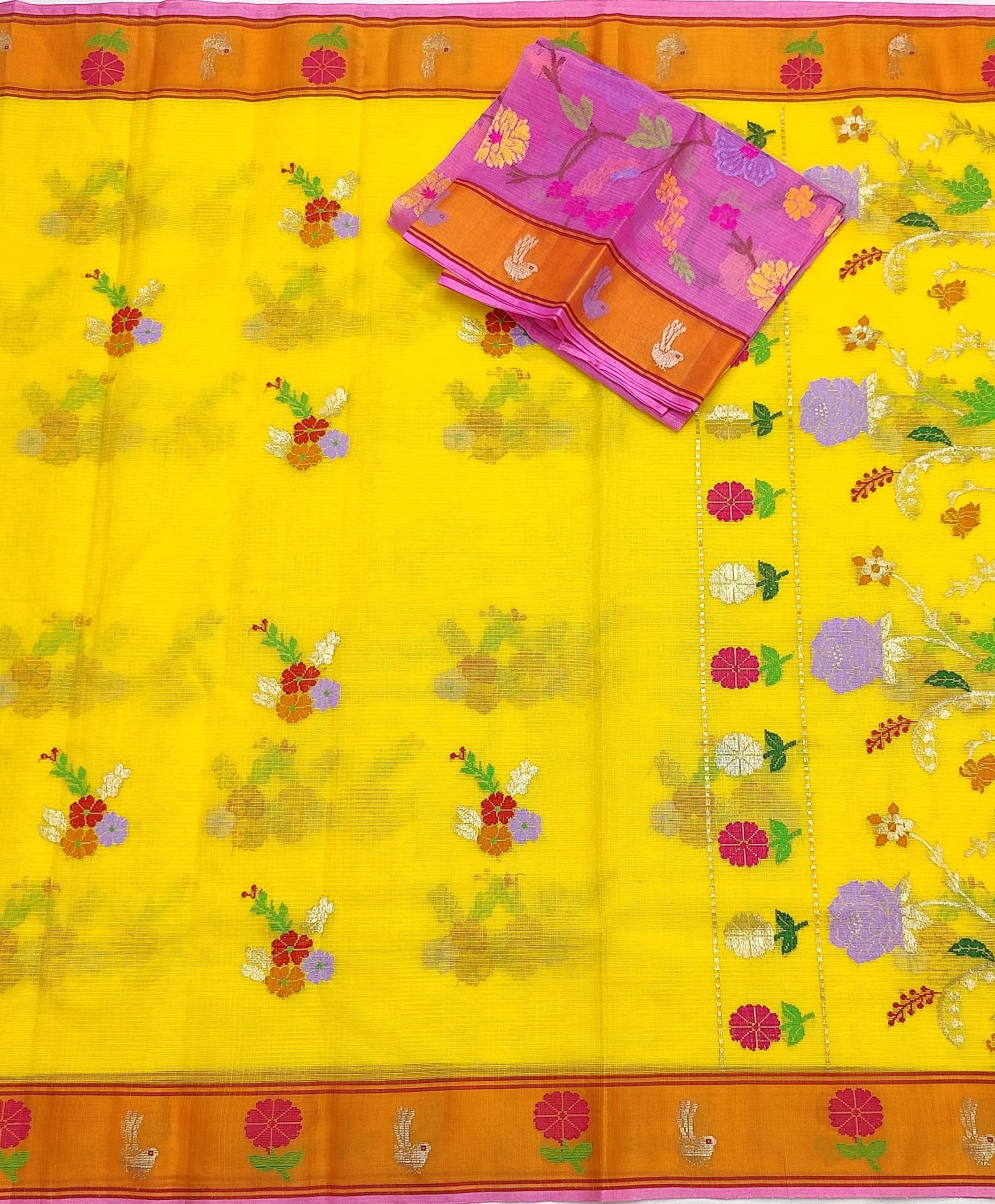 PURE ZARIKOTA HANDLOOM BUTA SAREE WITH BLOUSE B2046 - Image 3