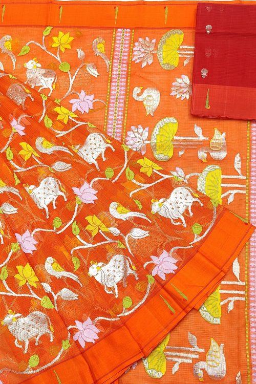 PURE ALL OVER JAAL ZARIKOTA HANDLOOM SAREE WITH BLOUSE_J644