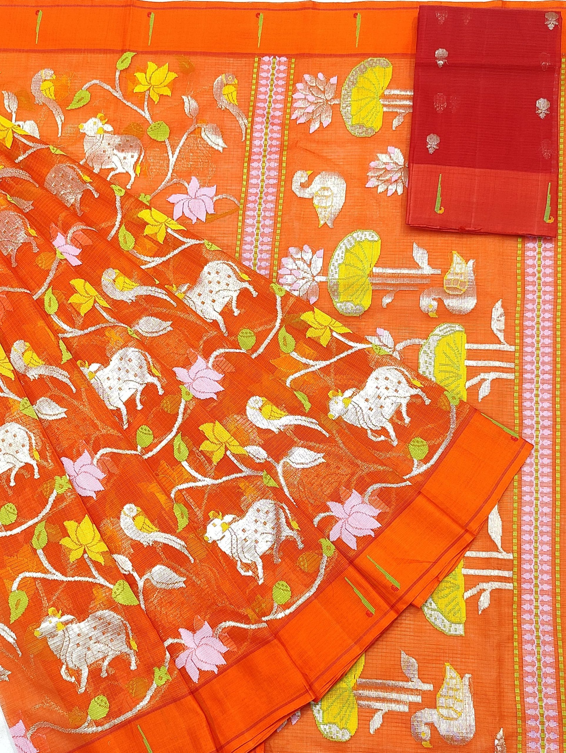 PURE ALL OVER JAAL ZARIKOTA HANDLOOM SAREE WITH BLOUSE_J644
