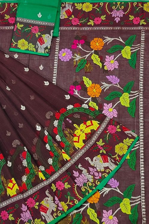 PURE BOTH SIDE PAITHANI BORDER ZARIKOTA HANDLOOM SAREE S-175